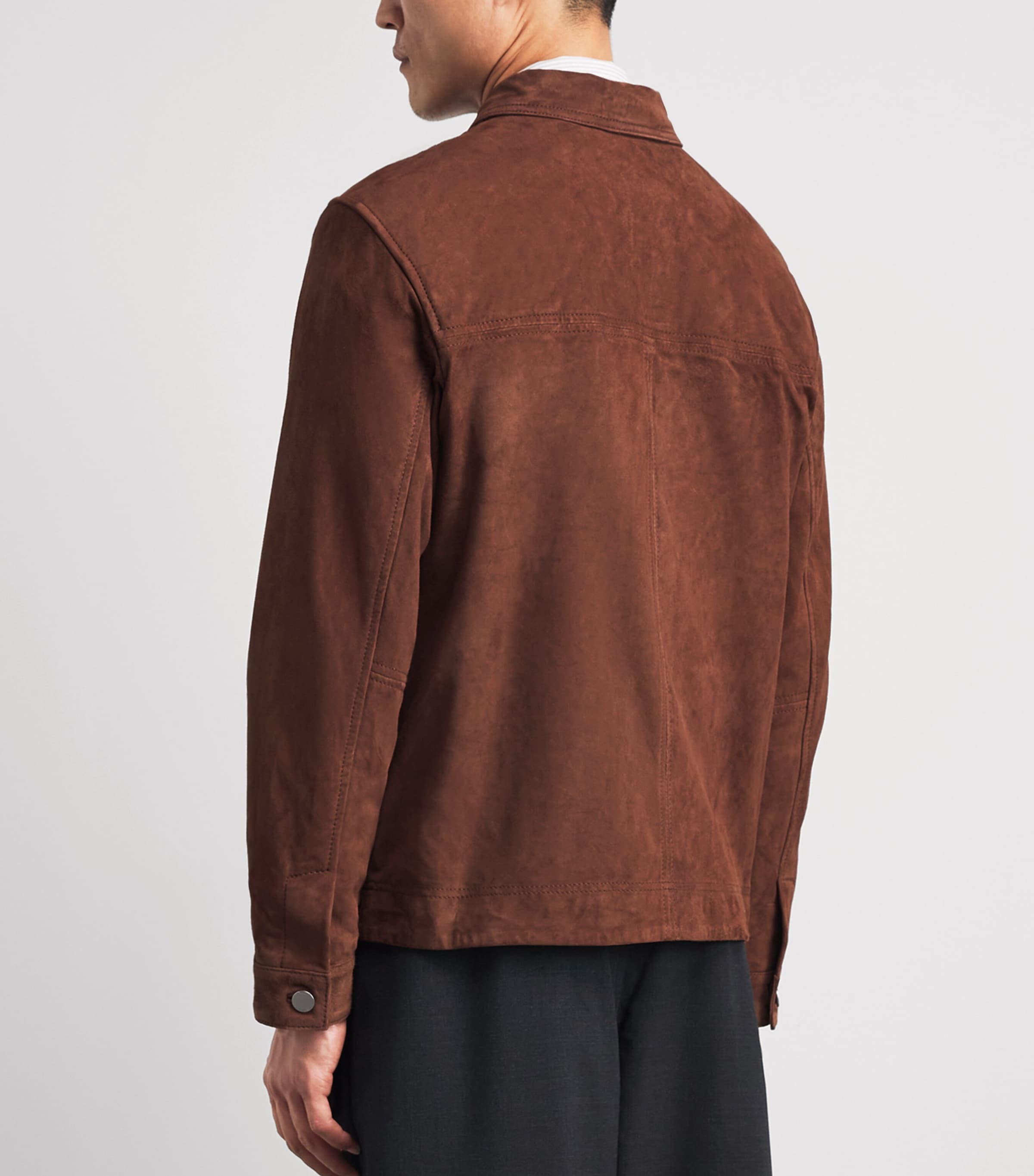 Wax London Mens Suede Robin Chore Jacket Brown Image 5