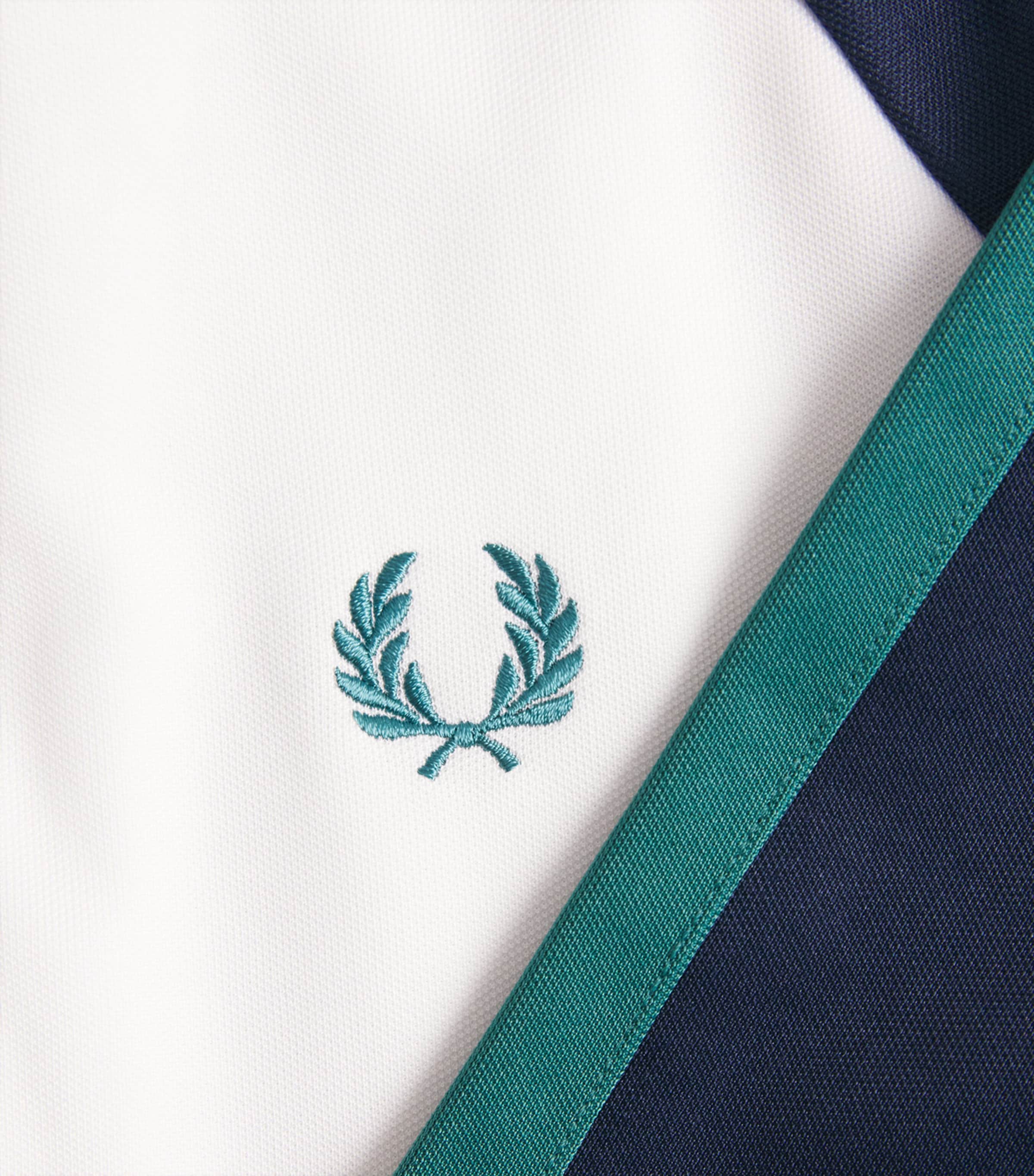 Fred Perry Mens Contrast-Sleeve Track Jacket Snow White Image 6