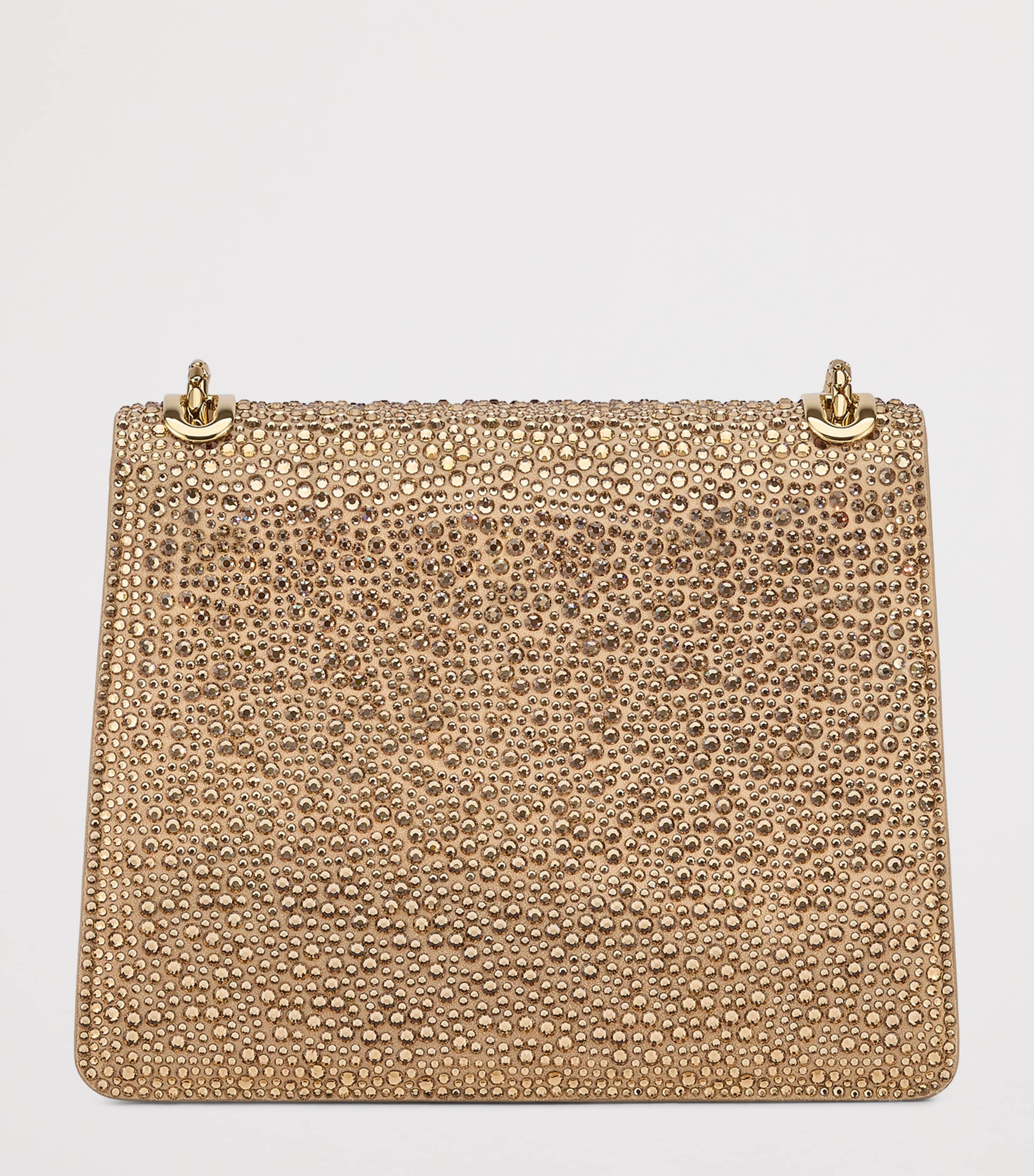Small Crystal-Embellished Suede Serpenti Forever Day-to-Night Shoulder Bag GOLD Image 3