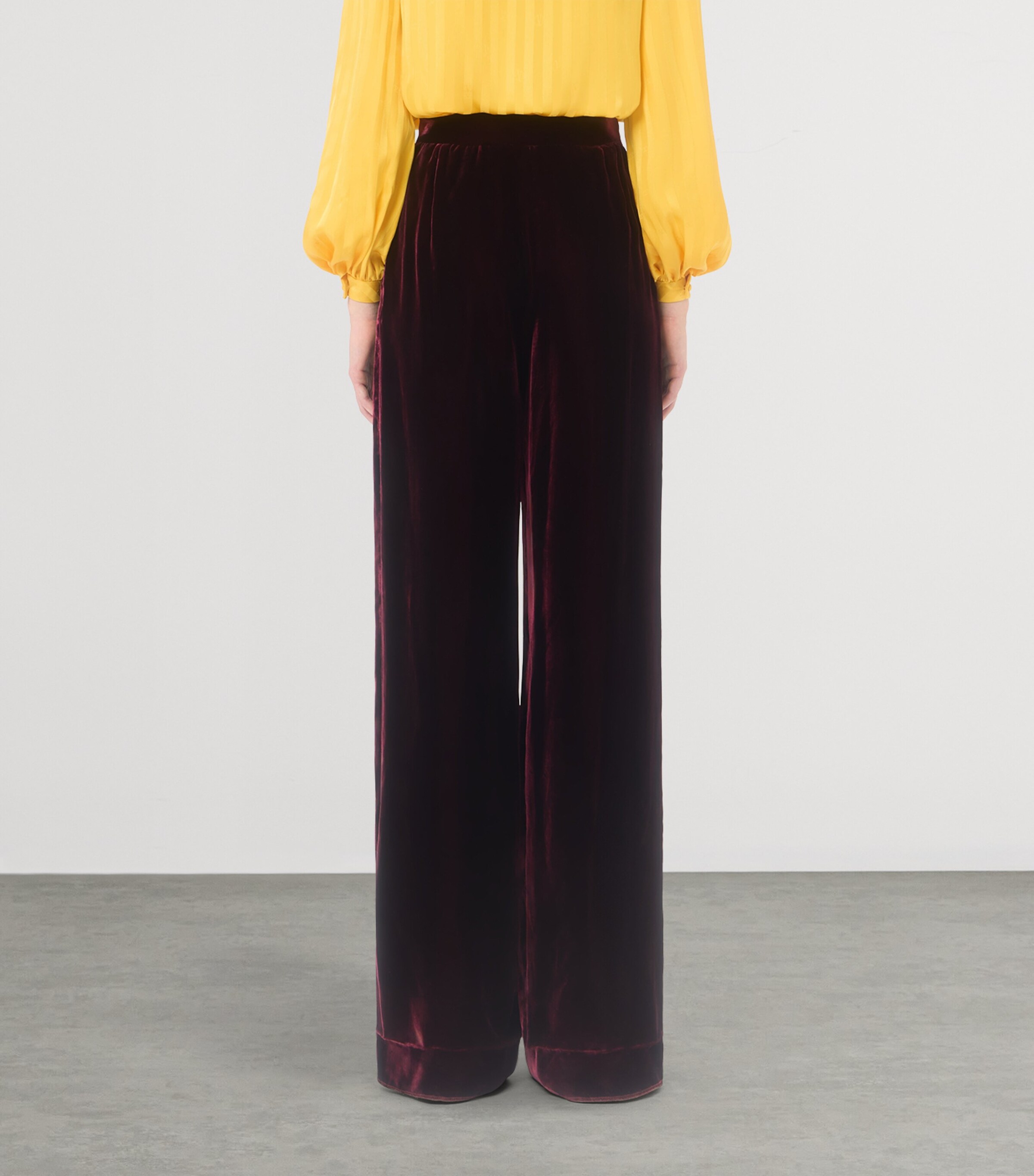 Valentino Womens Velvet Wide-Leg Trousers Image 5