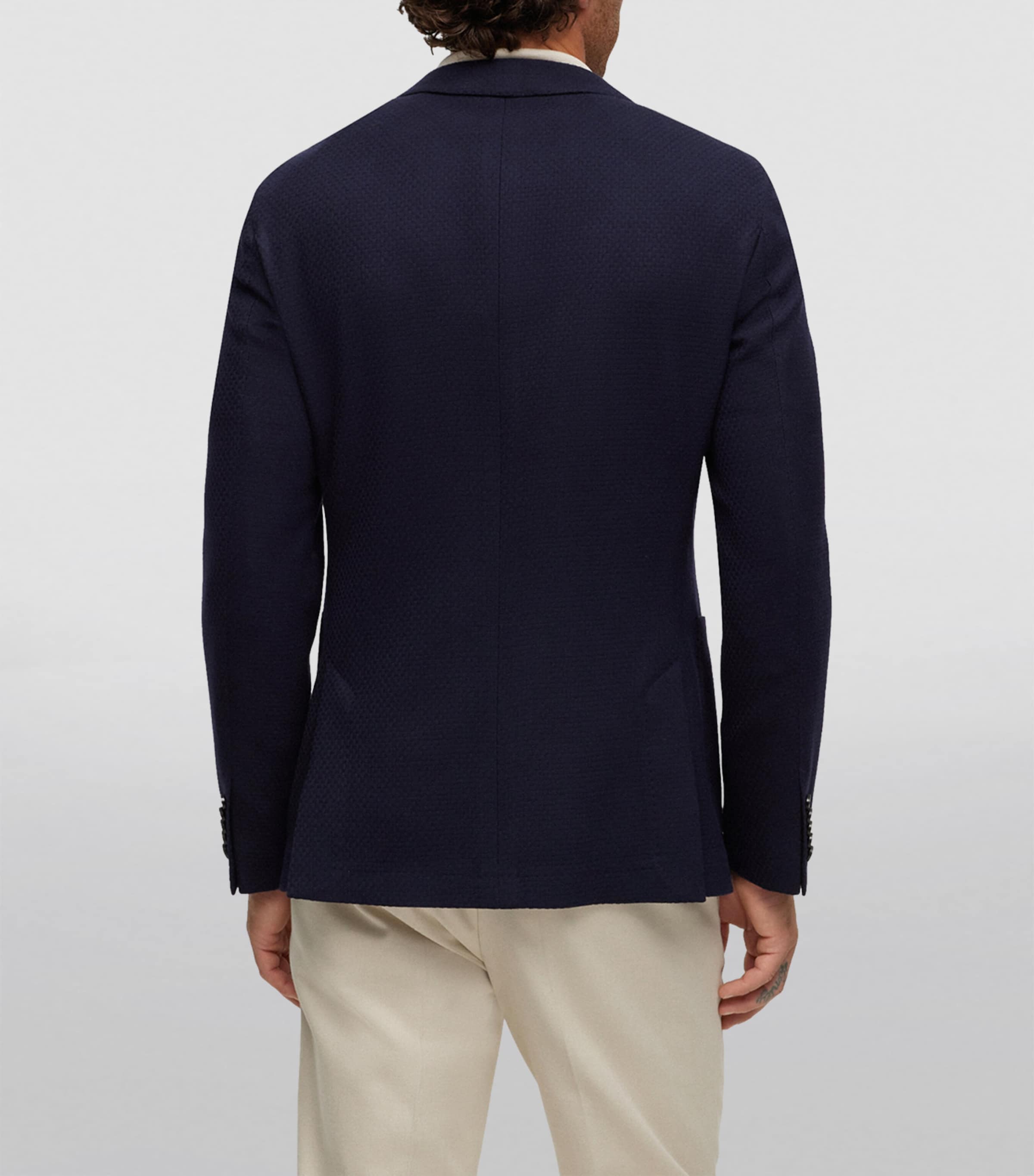 Virgin Wool Jacquard Blazer 404 Image 3