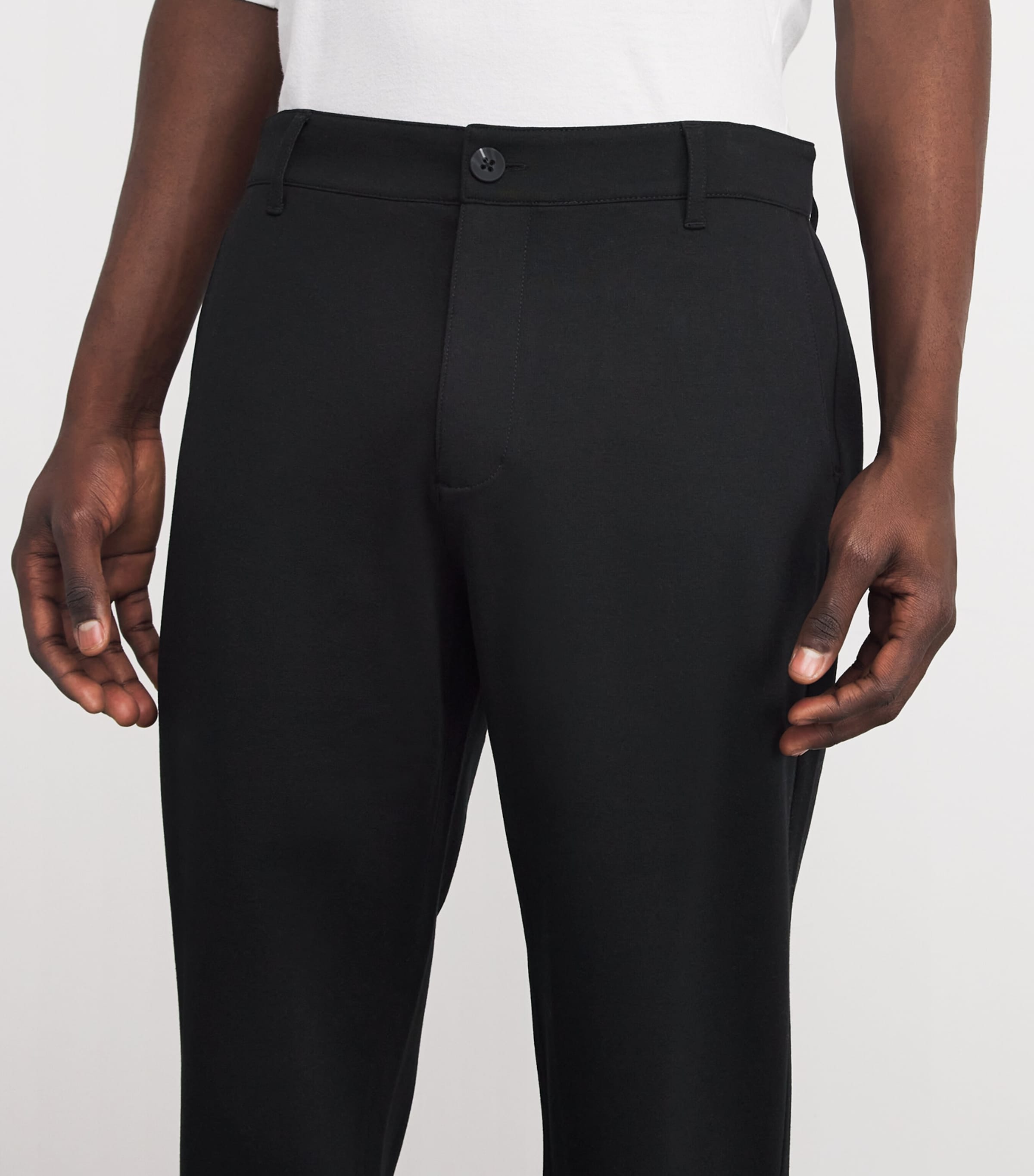PAIGE Mens Stafford Trousers Black Image 6