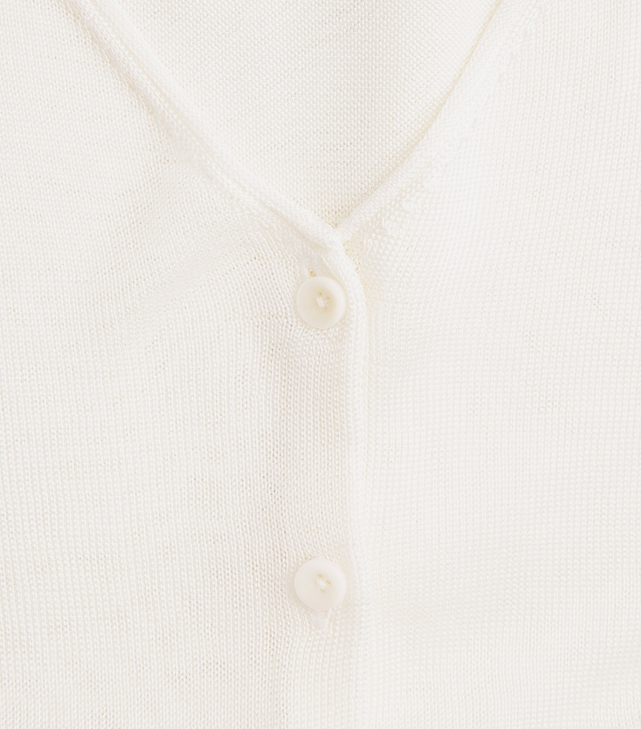 Theory Womens Sheer Jersey V-Neck Cardigan Ivory Image 6