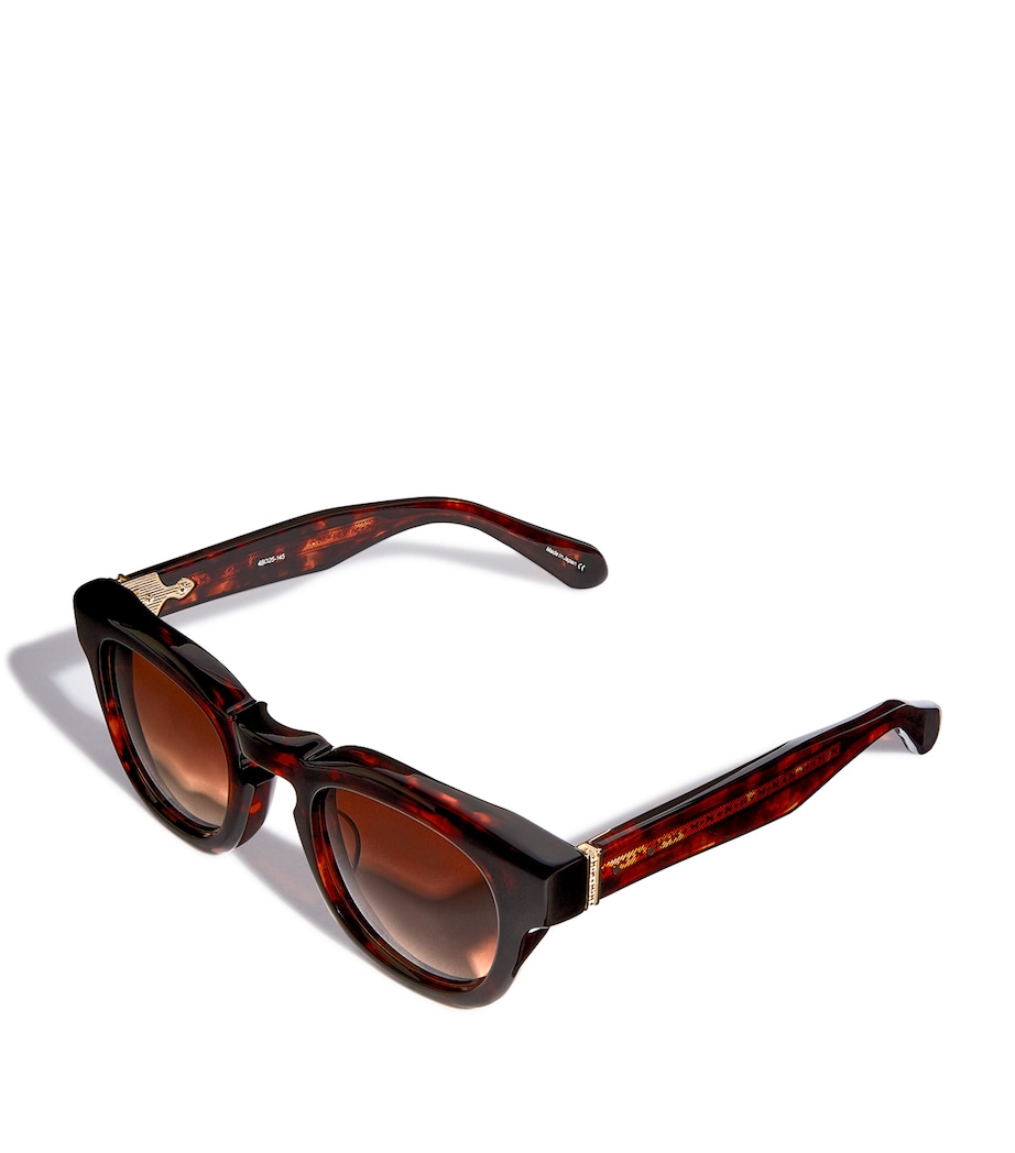 Round Sunglasses DARK BROWN DEMI Image 4