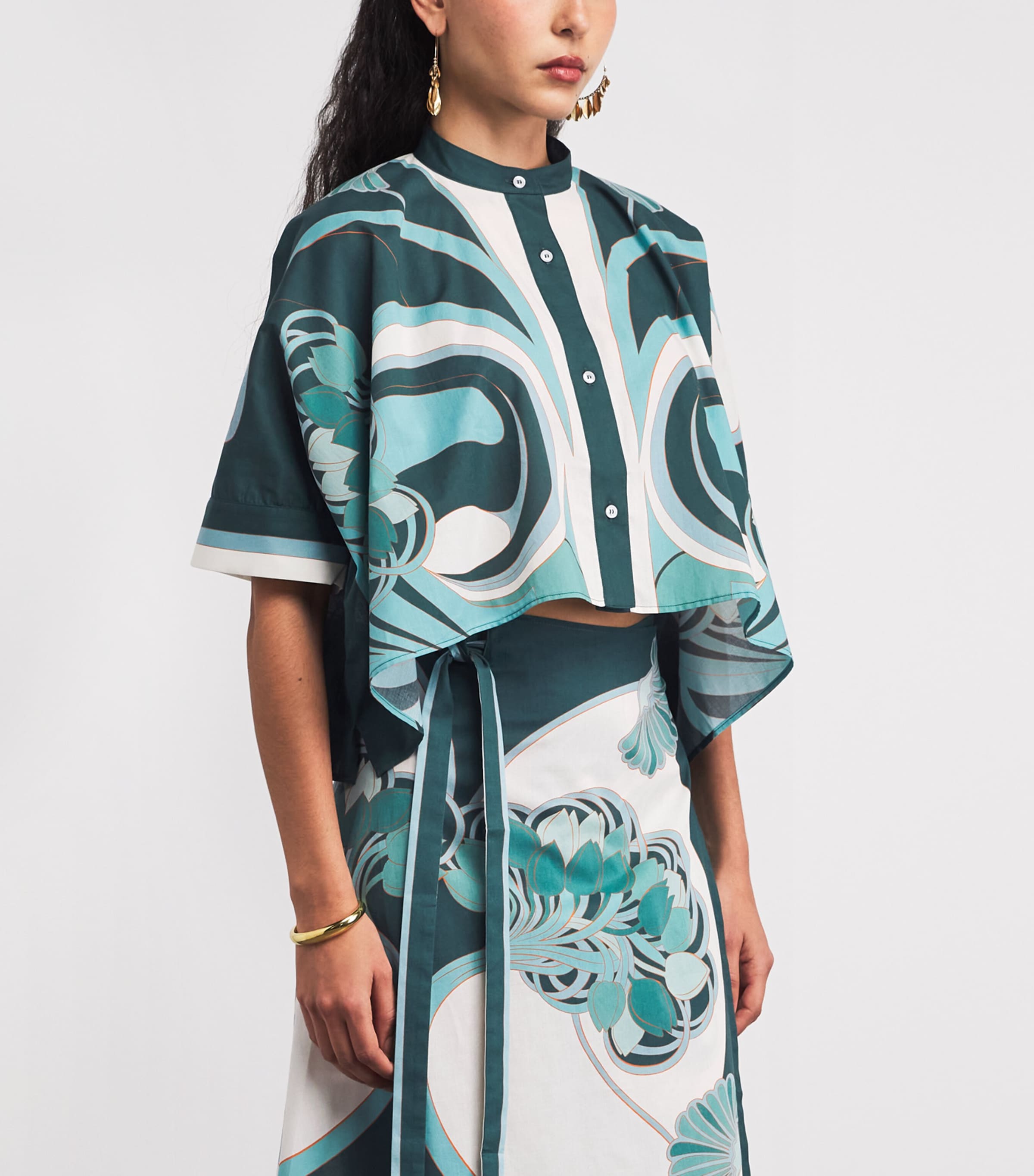 La Doublej Womens Cotton Foulard Blouse Tulp Plac Image 4
