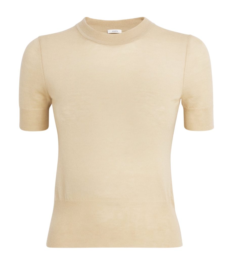 Joseph Womens Cashmere Cashair T-Shirt Powder Image 1