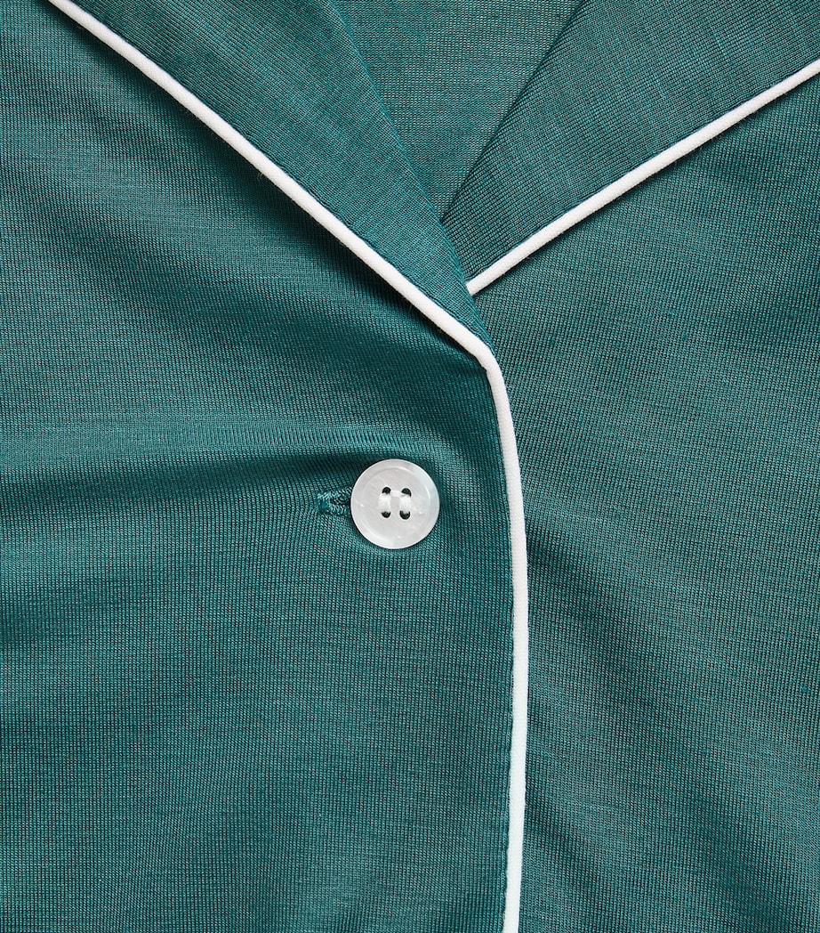 Derek Rose Womens Modal-Blend Lara Pyjama Set Teal Image 6