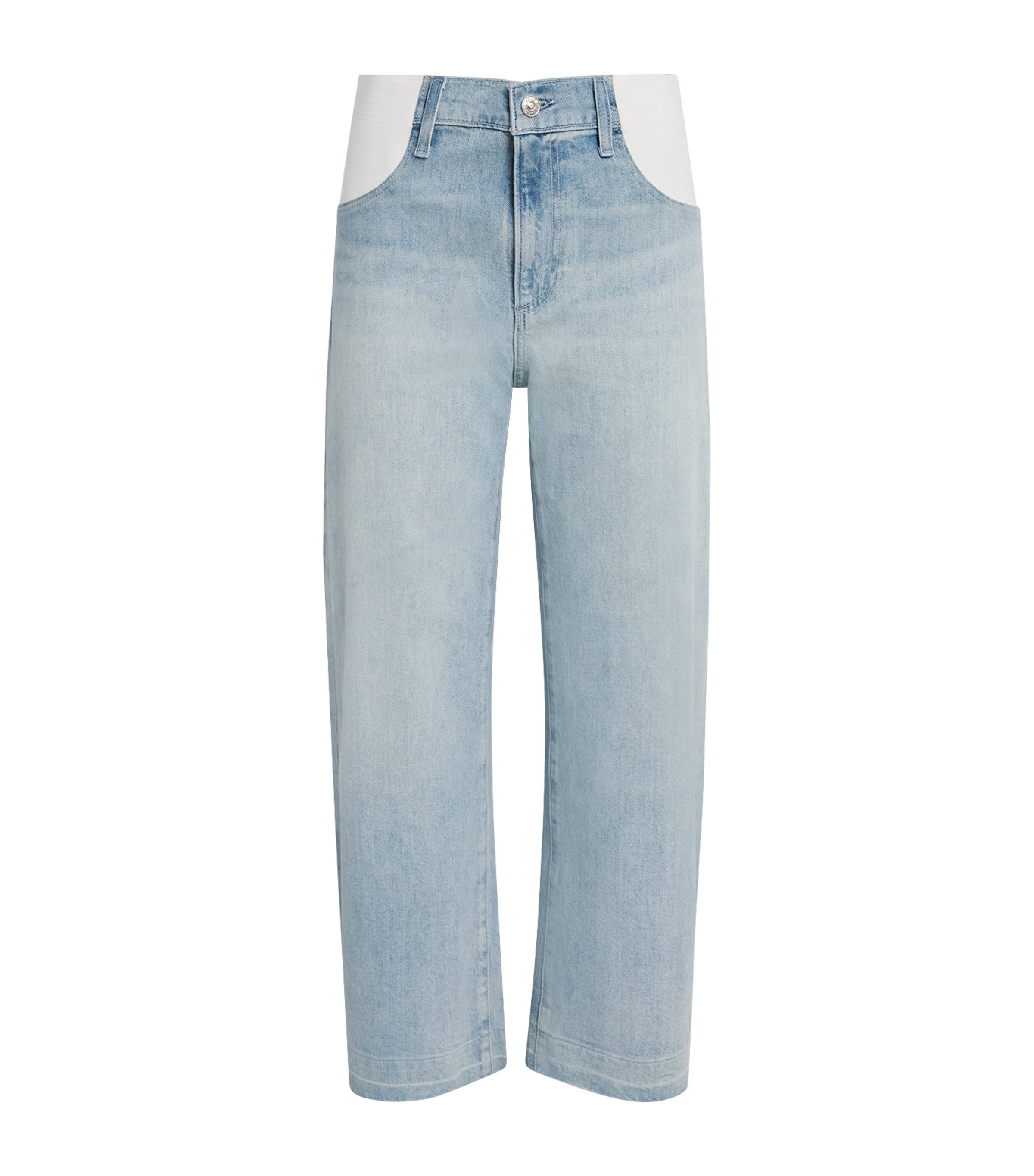Paige Maternity Arellia Barrel-leg Jeans In Blue