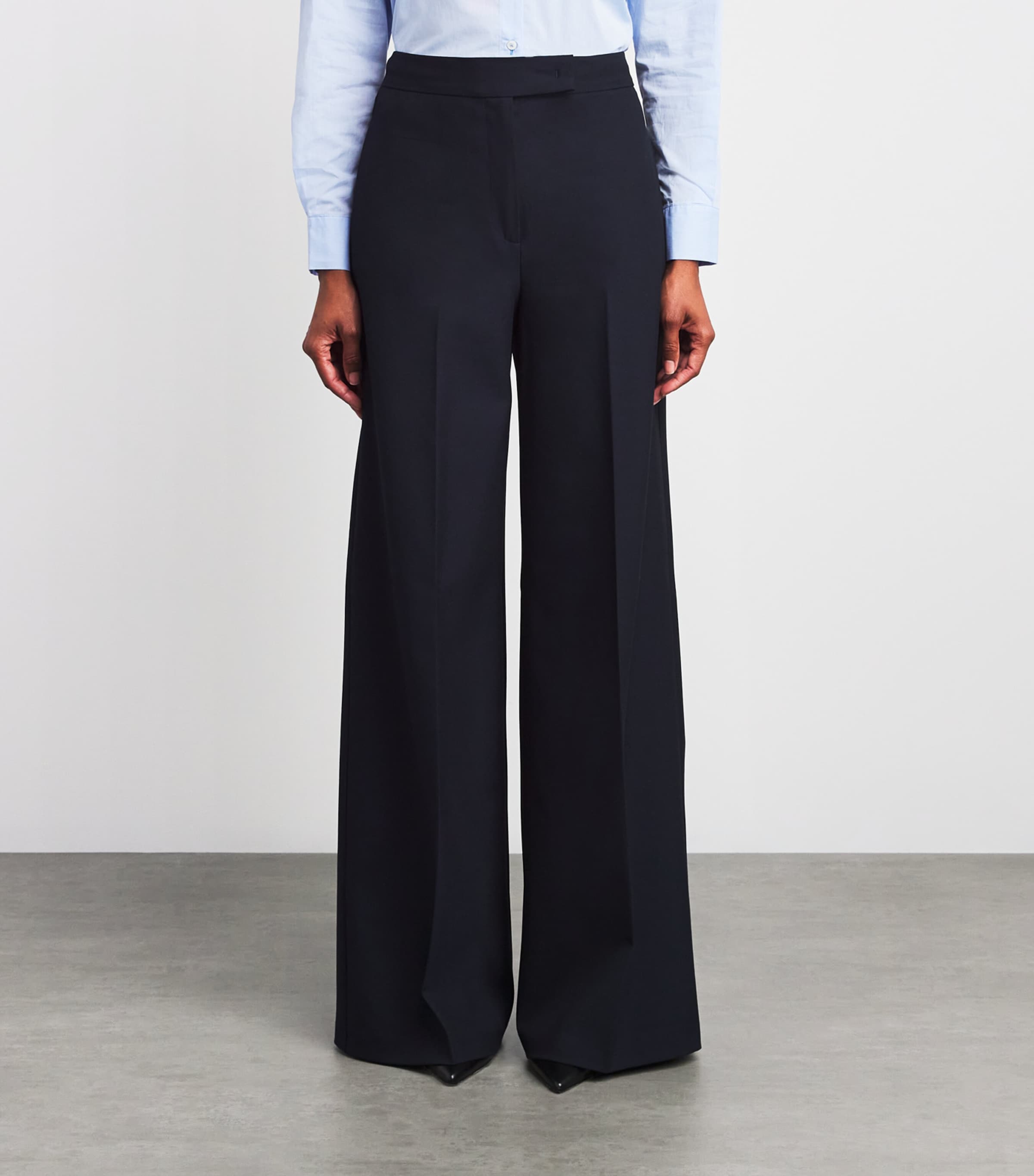 Wide-Leg Trousers NAVY Image 3