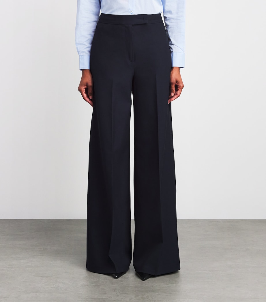 Wide-Leg Trousers NAVY Image 3