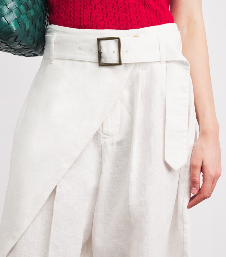 Polo Ralph Lauren Womens Linen Wrap Trousers Nevis Image 3