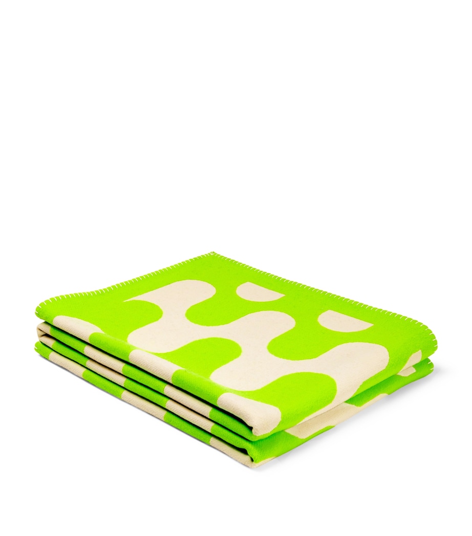 Wool Modernism Throw (135cm x 220cm) 6E40 - BRIGHT LIME/C Image 3