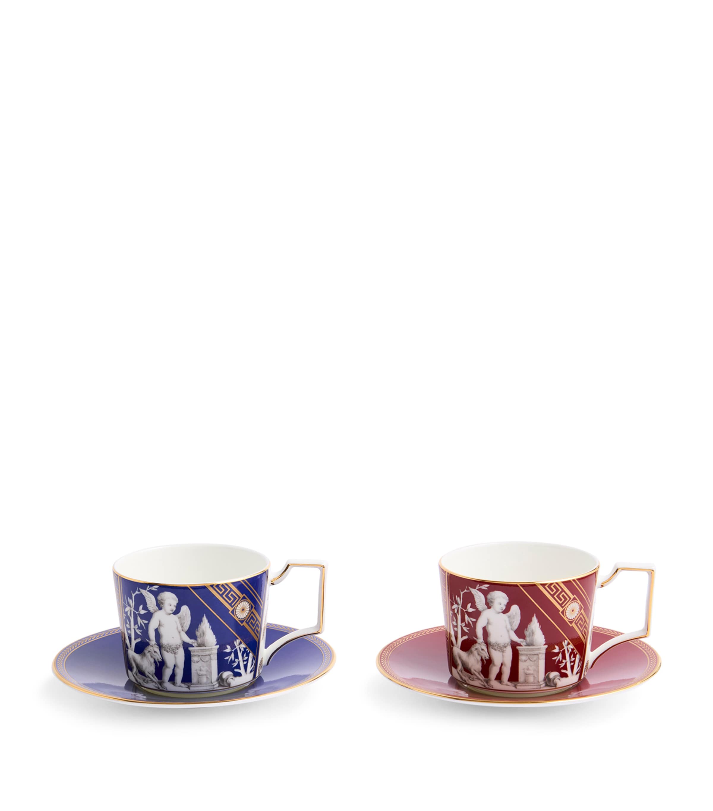 Wedgwood Set Of 2 Renaissance Teacups And Saucers