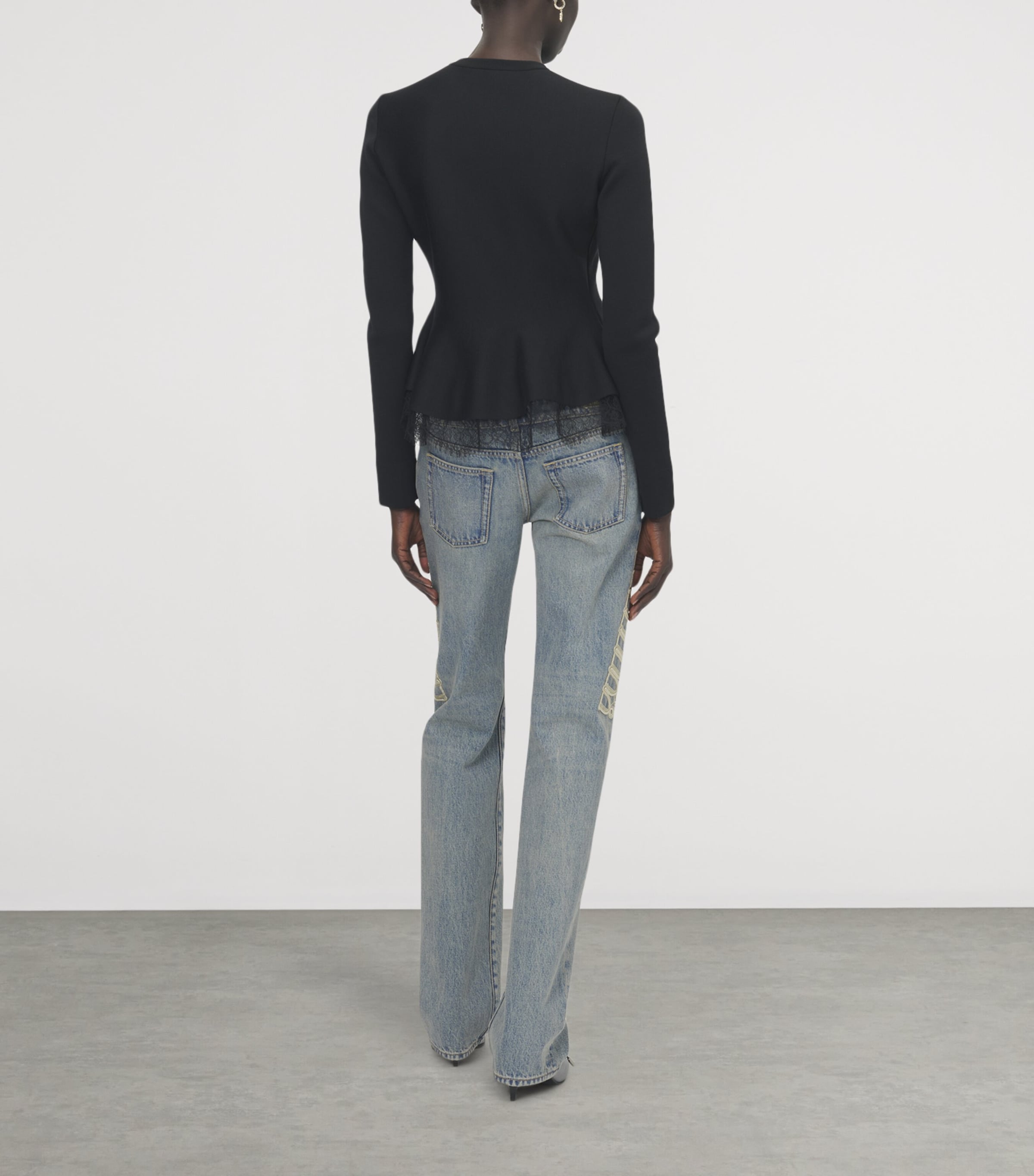 McQueen Womens Lace-Trim Cardigan Image 3