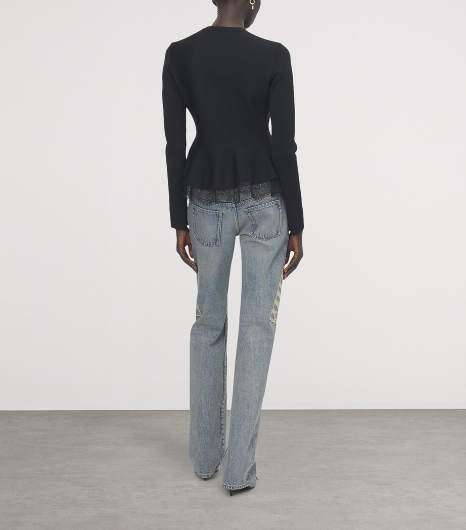 McQueen Womens Lace-Trim Cardigan Image 3