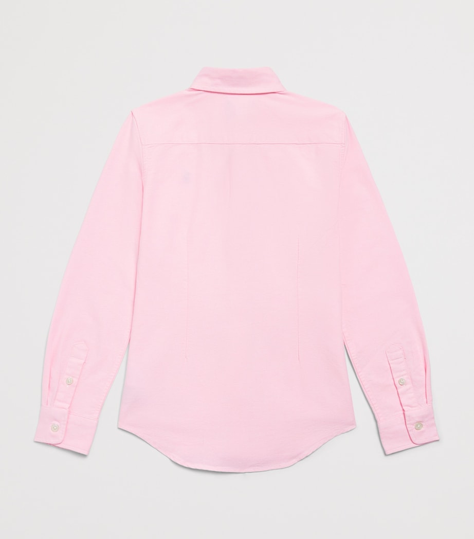 Ralph Lauren Kids Cotton Polo Pony Long-Sleeve Shirt (7-14 Years) Bath Pink Image 2