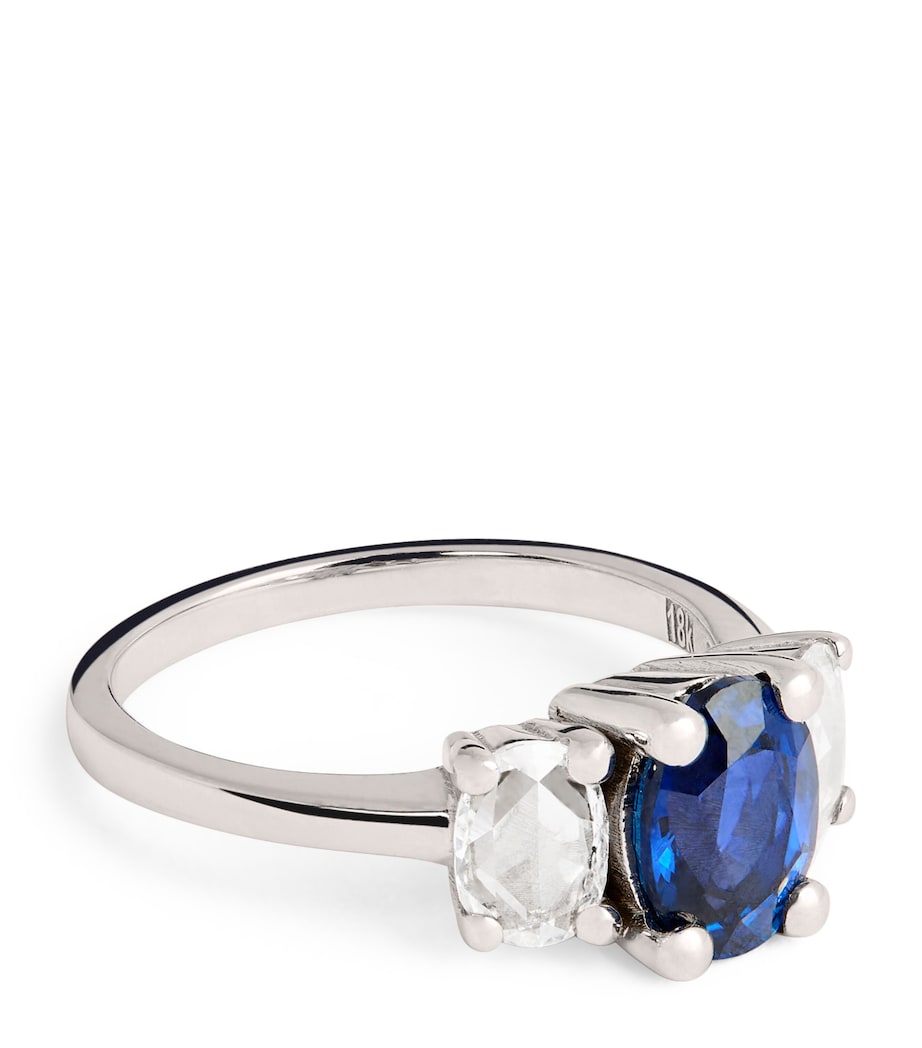 Suzanne Kalan White Gold, Diamond and Sapphire One of a Kind Ring Wg/db Image 1