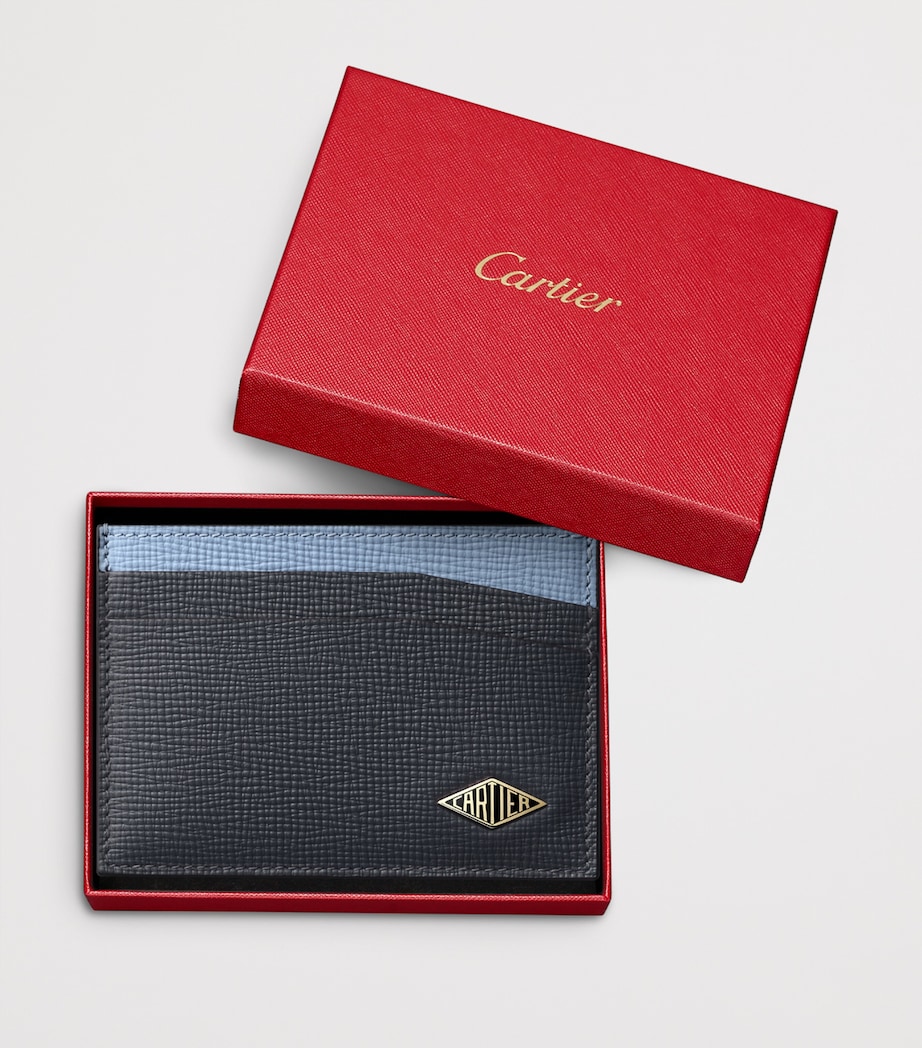 Cartier Leather Losange Two-Tone Bifold Card Holder Grey & Blue Image 4