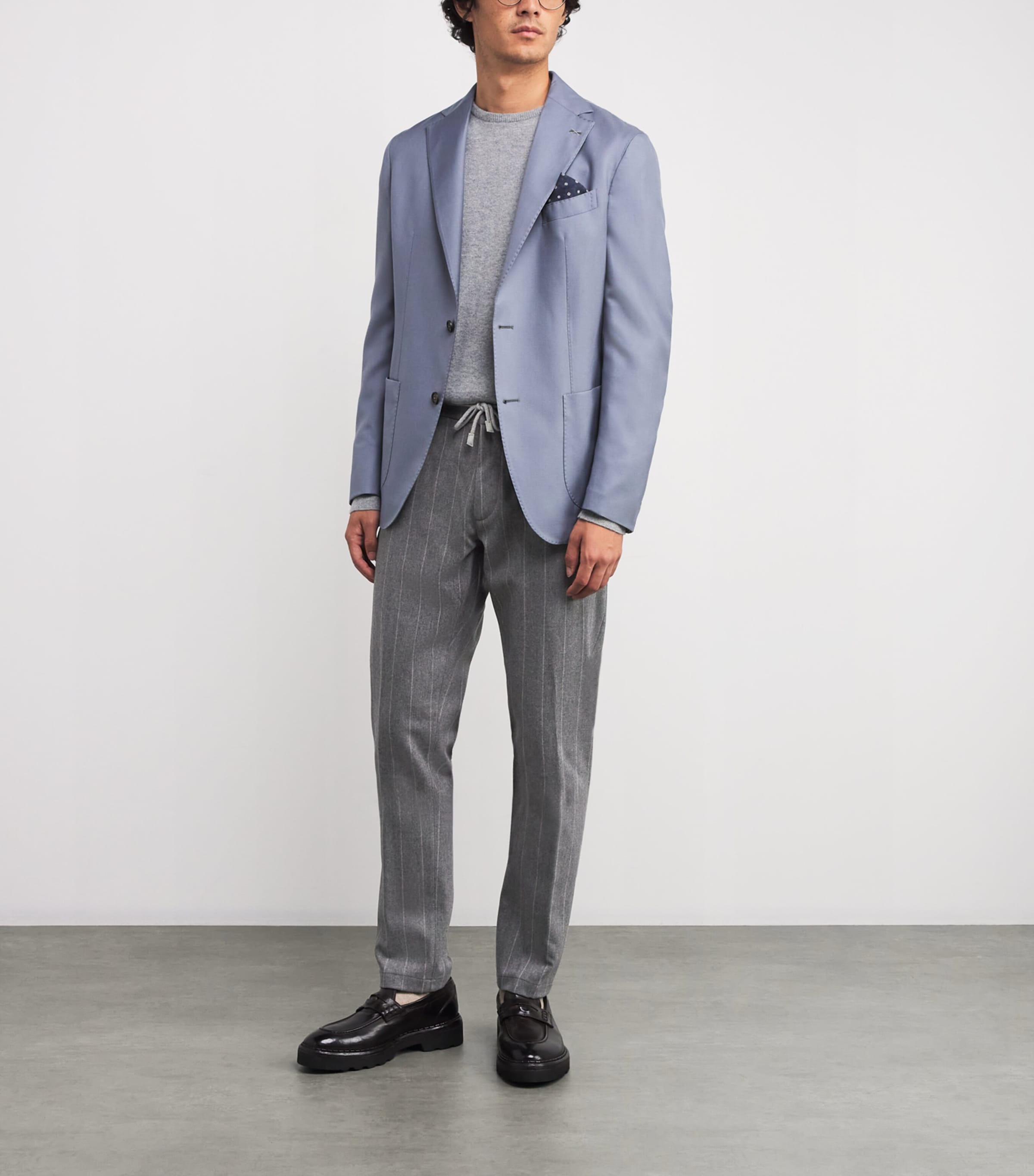 Pinstripe Tailored Trousers GRIGIO MEDIO MELANGE Image 2