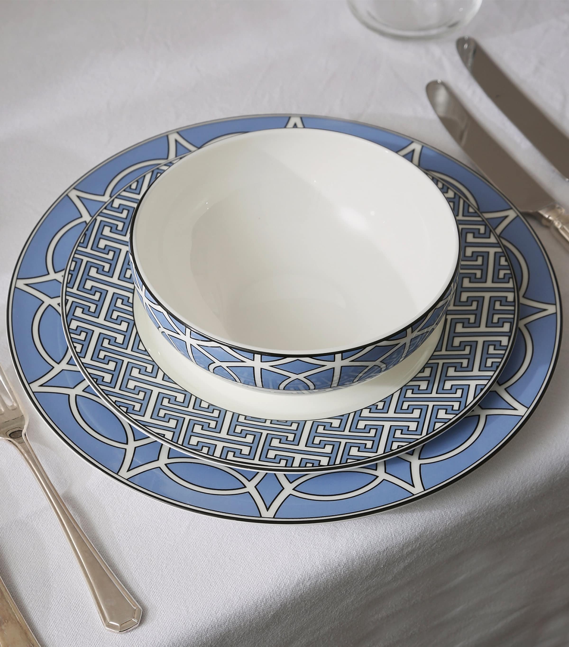 Set of 2 Loop Dinner Plates (26cm) BLUE Image 3