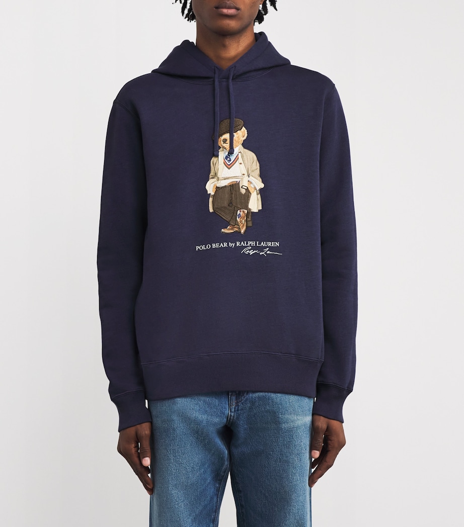 Cotton-Blend Polo Bear Hoodie BLUE Image 3