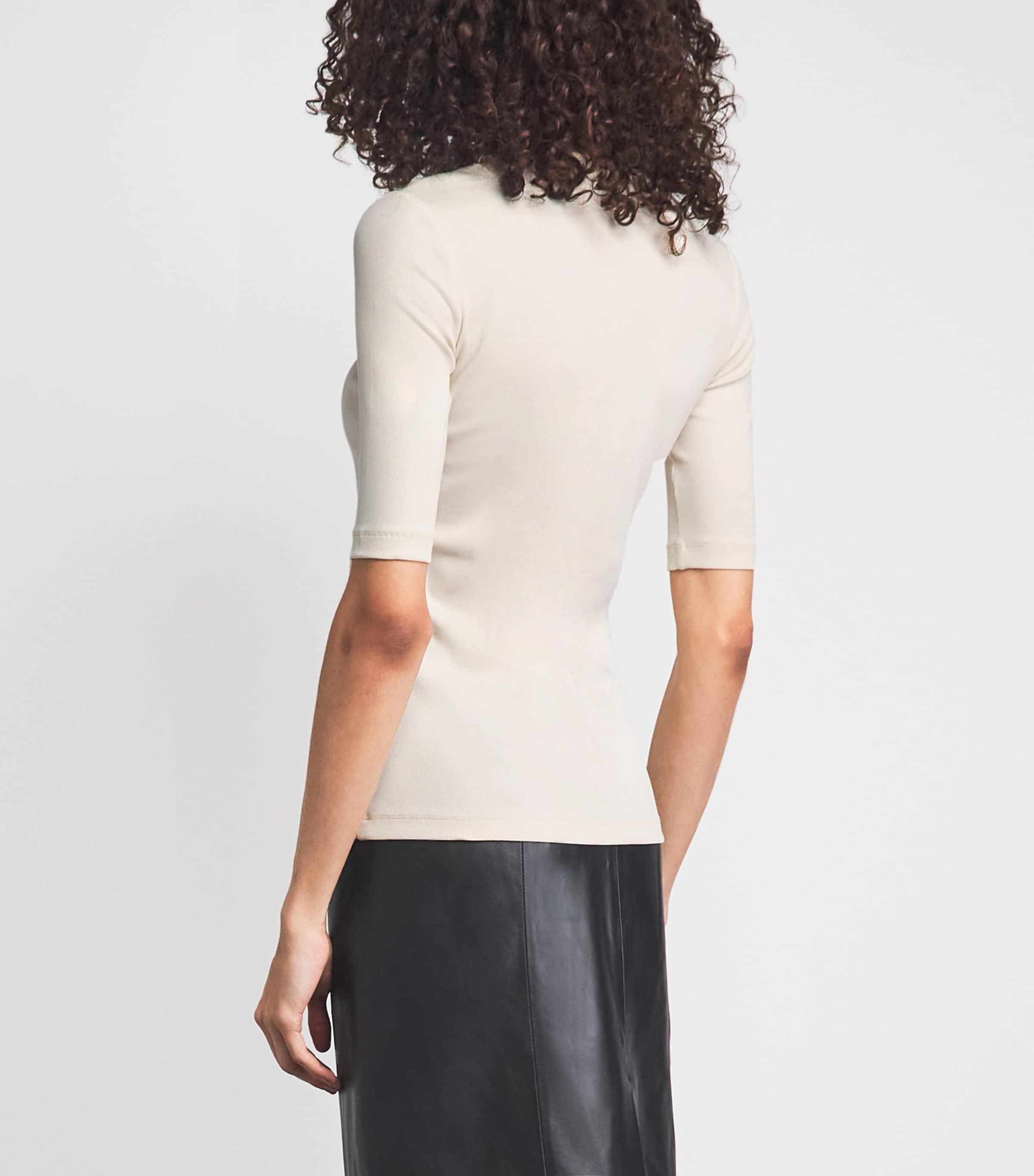 Fabiana Filippi Womens Rib-Knit Embellished Top Burro Image 5