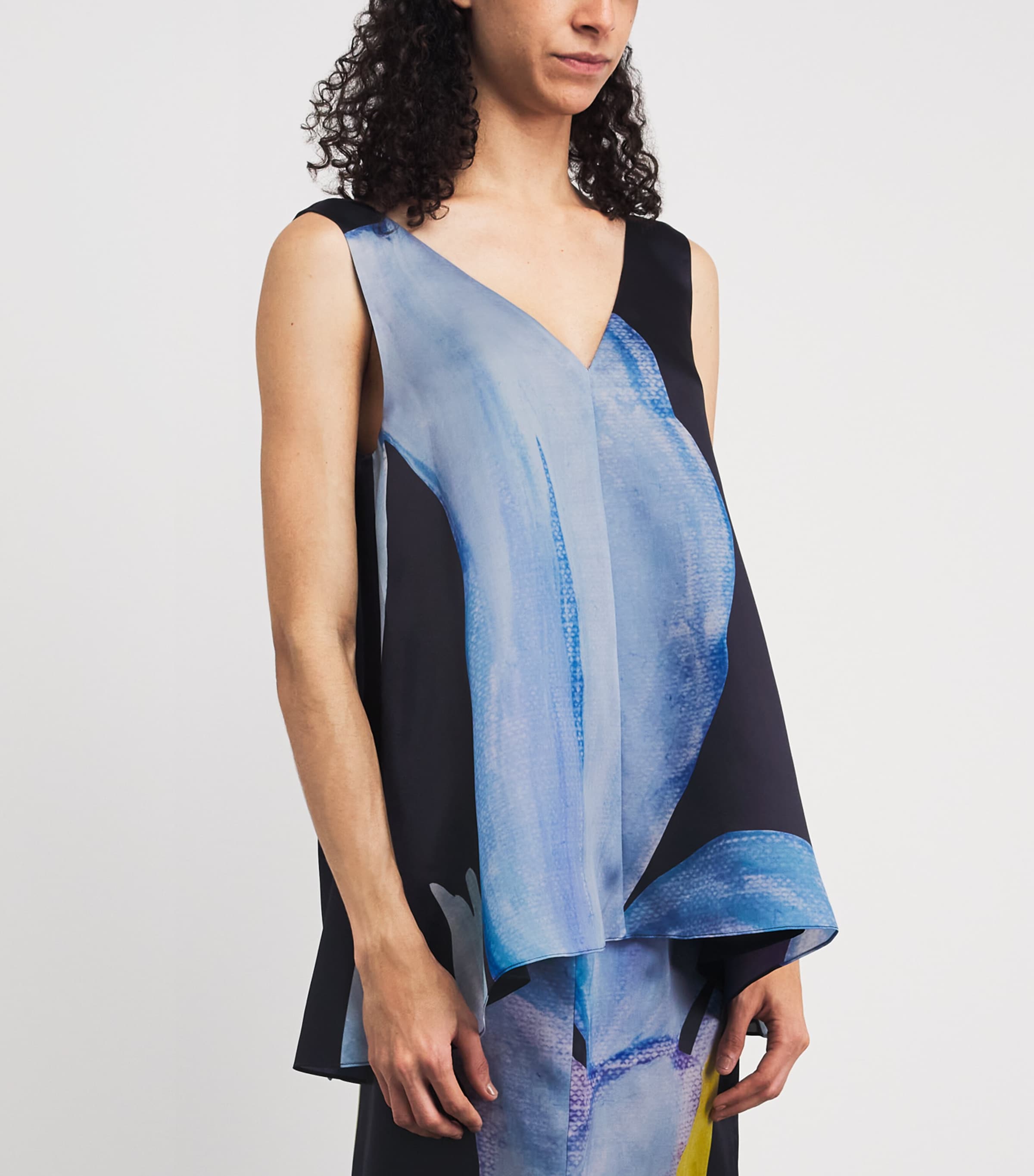 Lafayette 148 Womens Silk Iris Print Tank Top Inkmu Ink Multi Image 4