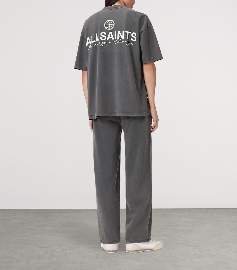 AllSaints Mens Organic Cotton Emblem Sweatpants Washed Black Image 7