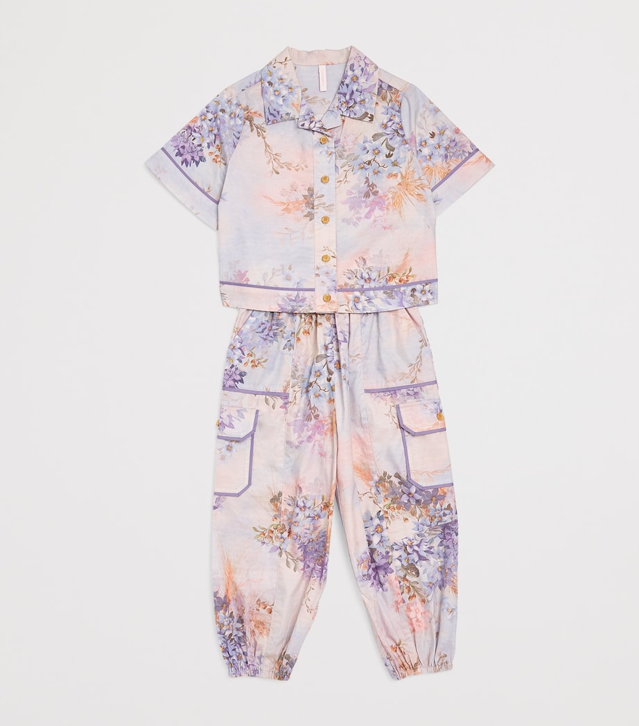 Cotton Poplin Cascadian Cargo Trousers (2-12 Years) BLUE FLORAL Image 3