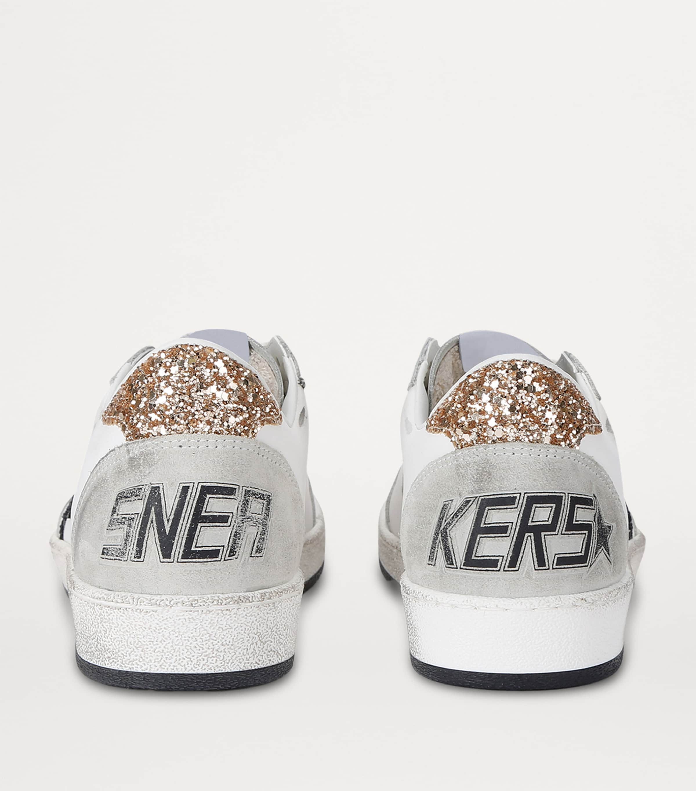 Leather-Glitter Ball Star Sneakers WHITE/COMB Image 3