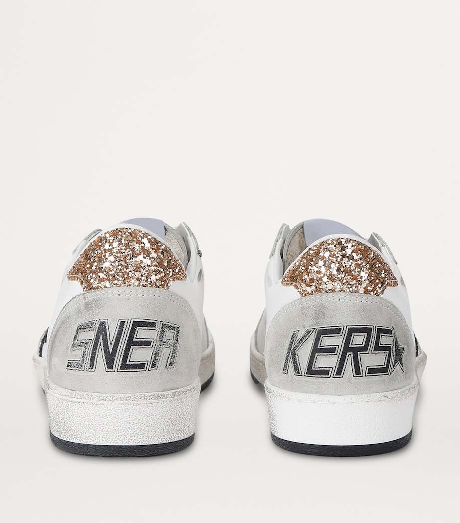 Leather-Glitter Ball Star Sneakers WHITE/COMB Image 3