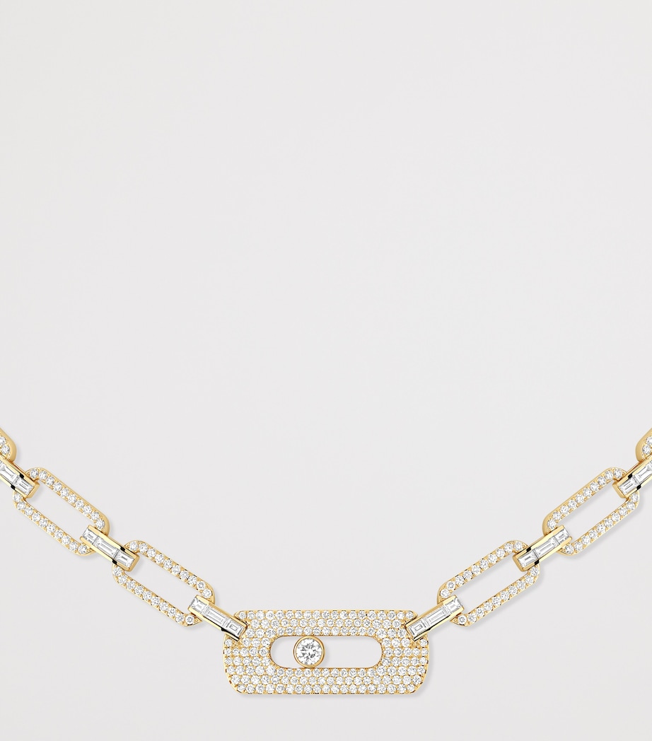 Messika Move Link Yellow Gold and Diamond Necklace Yellow Gold Image 3