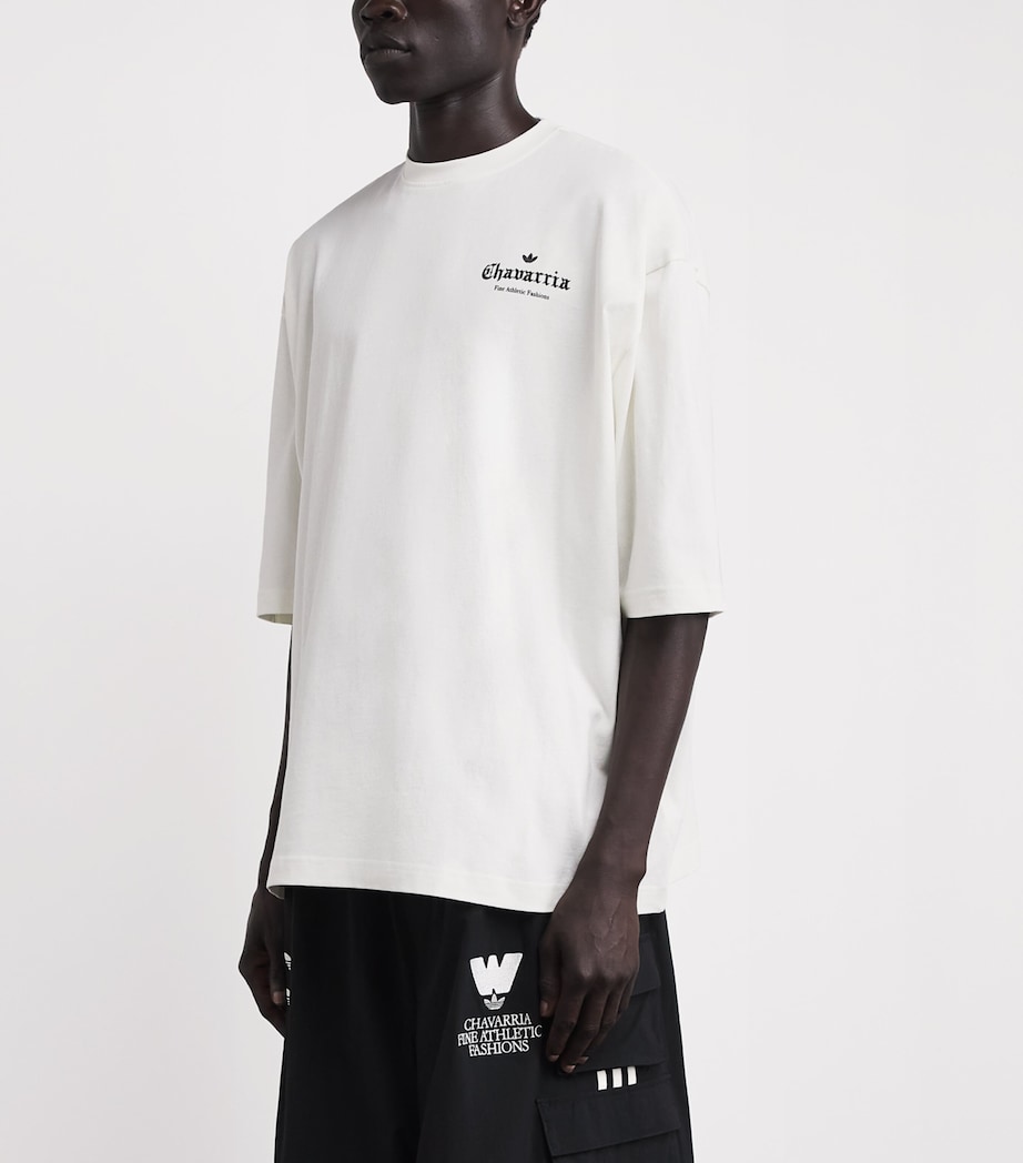 Willy Chavarria Mens x adidas Originals Cotton Logo T-Shirt Off White Image 4
