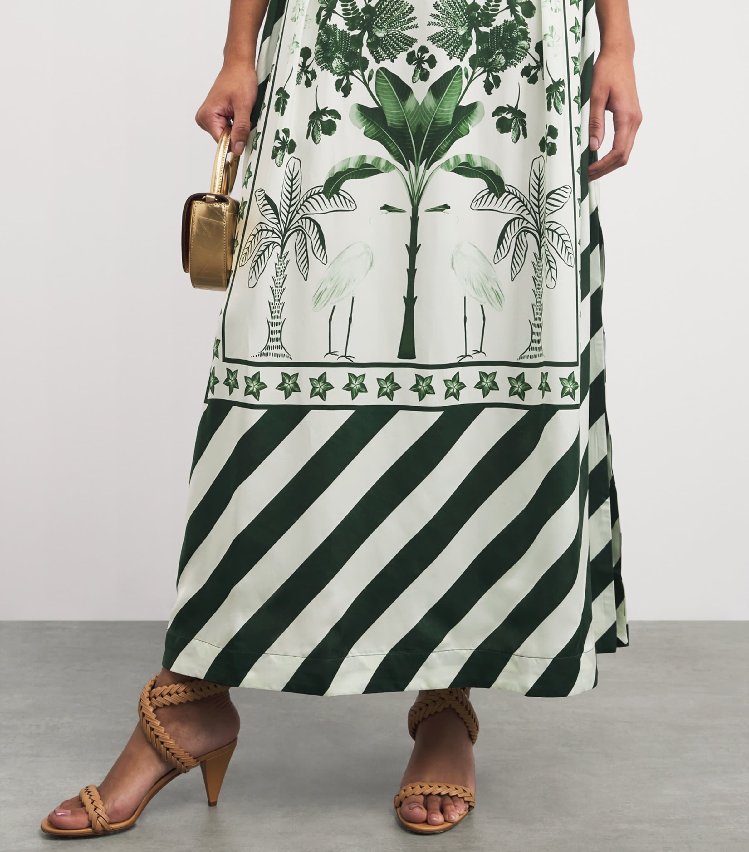Floral Print Maxi Dress IVORY/EMERALD PALM Image 5