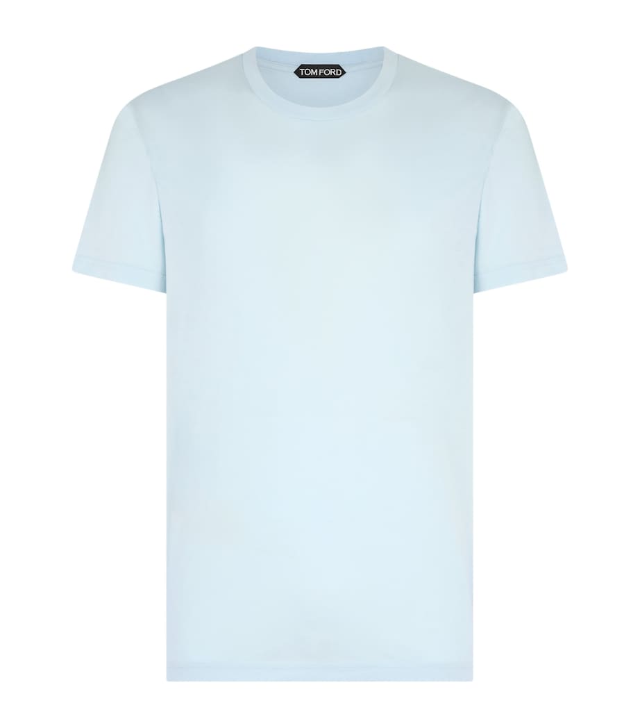 TOM FORD Mens Cotton-Silk T-Shirt Uag Image 1