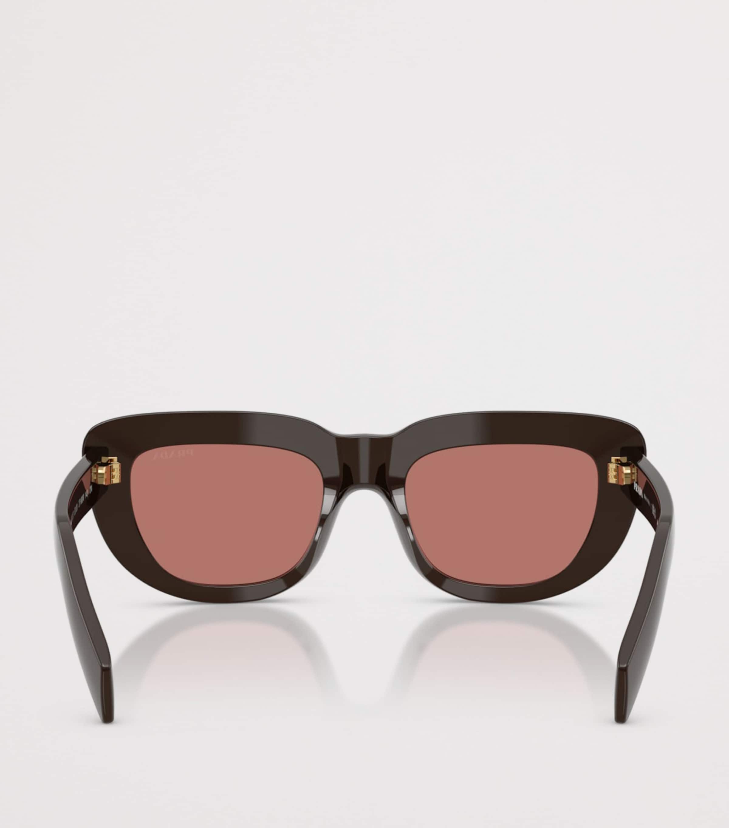 Prada PR D07S Rectangle Sunglasses Brown Image 4