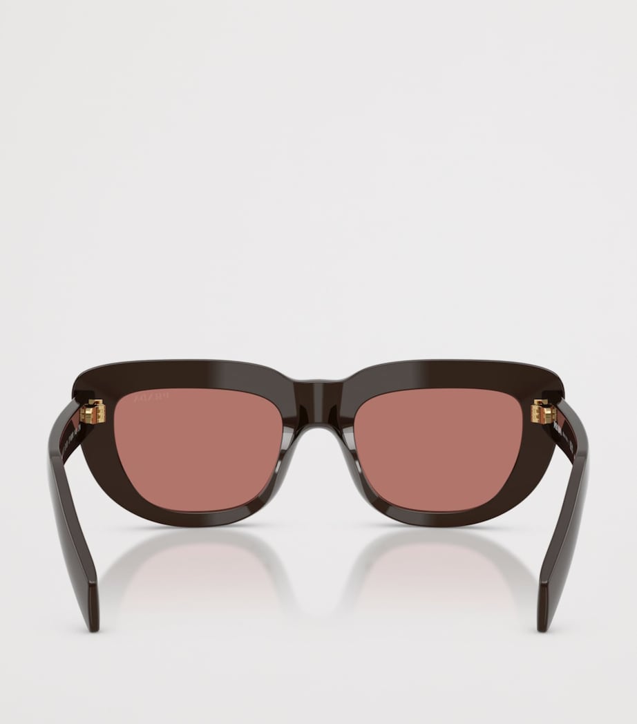 Prada PR D07S Rectangle Sunglasses Brown Image 4