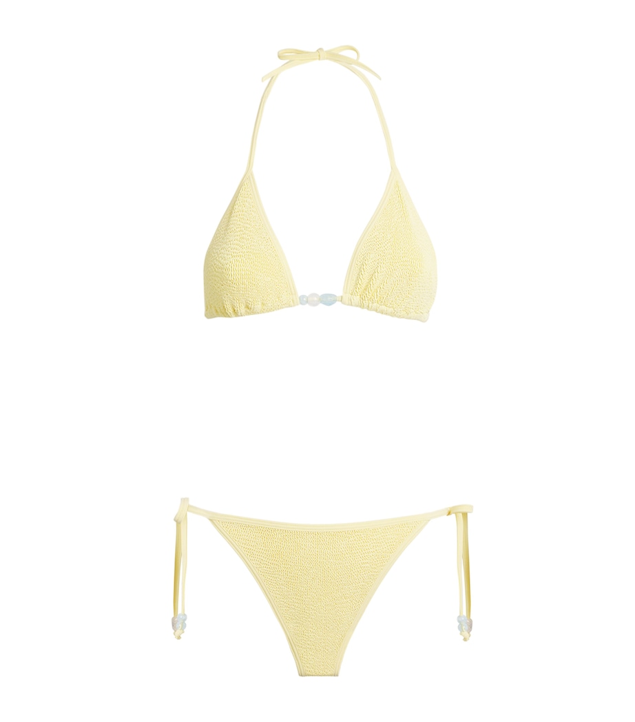Hunza G Womens Beaded Gina Bikini Butter Image 1