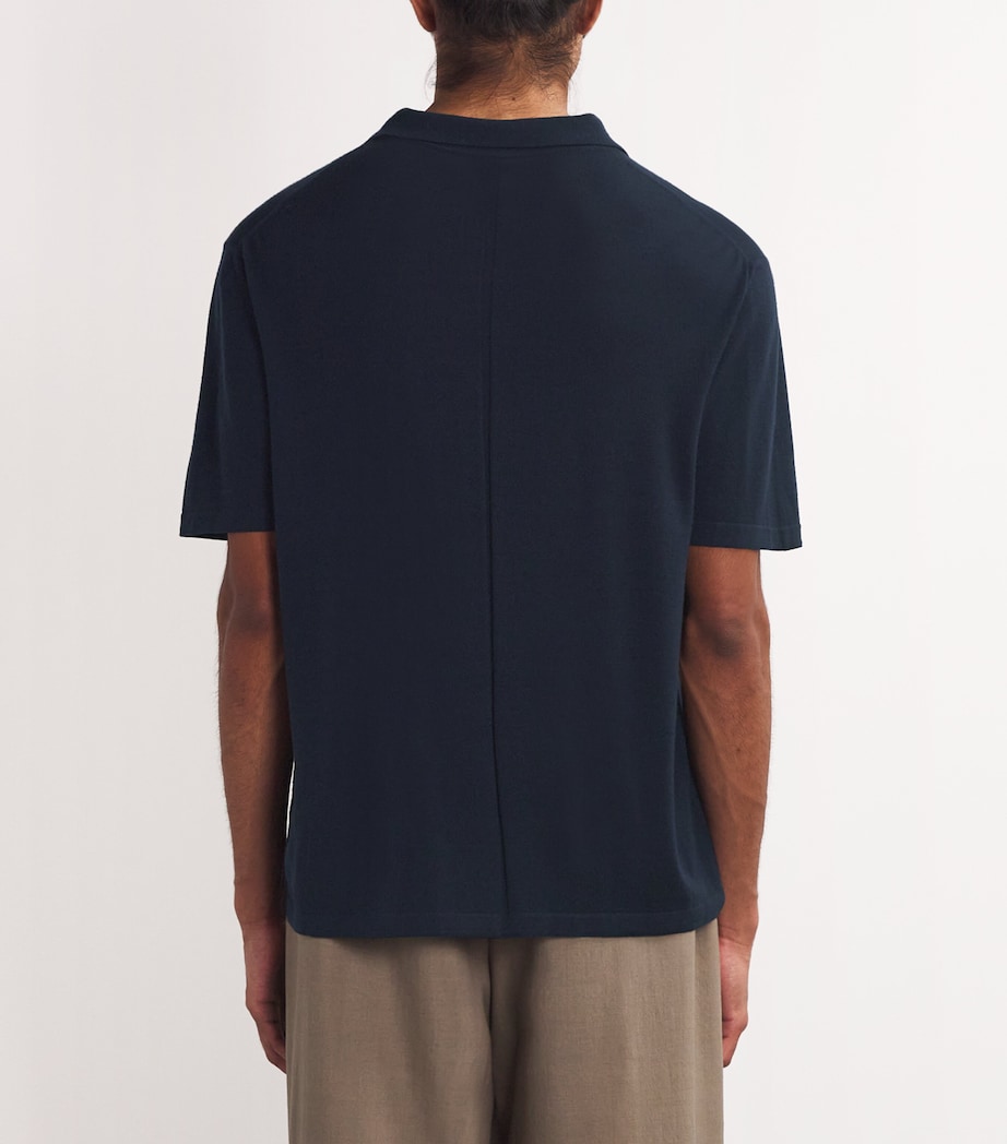 Mauro Compact Wool Polo Shirt DARK NAVY Image 4
