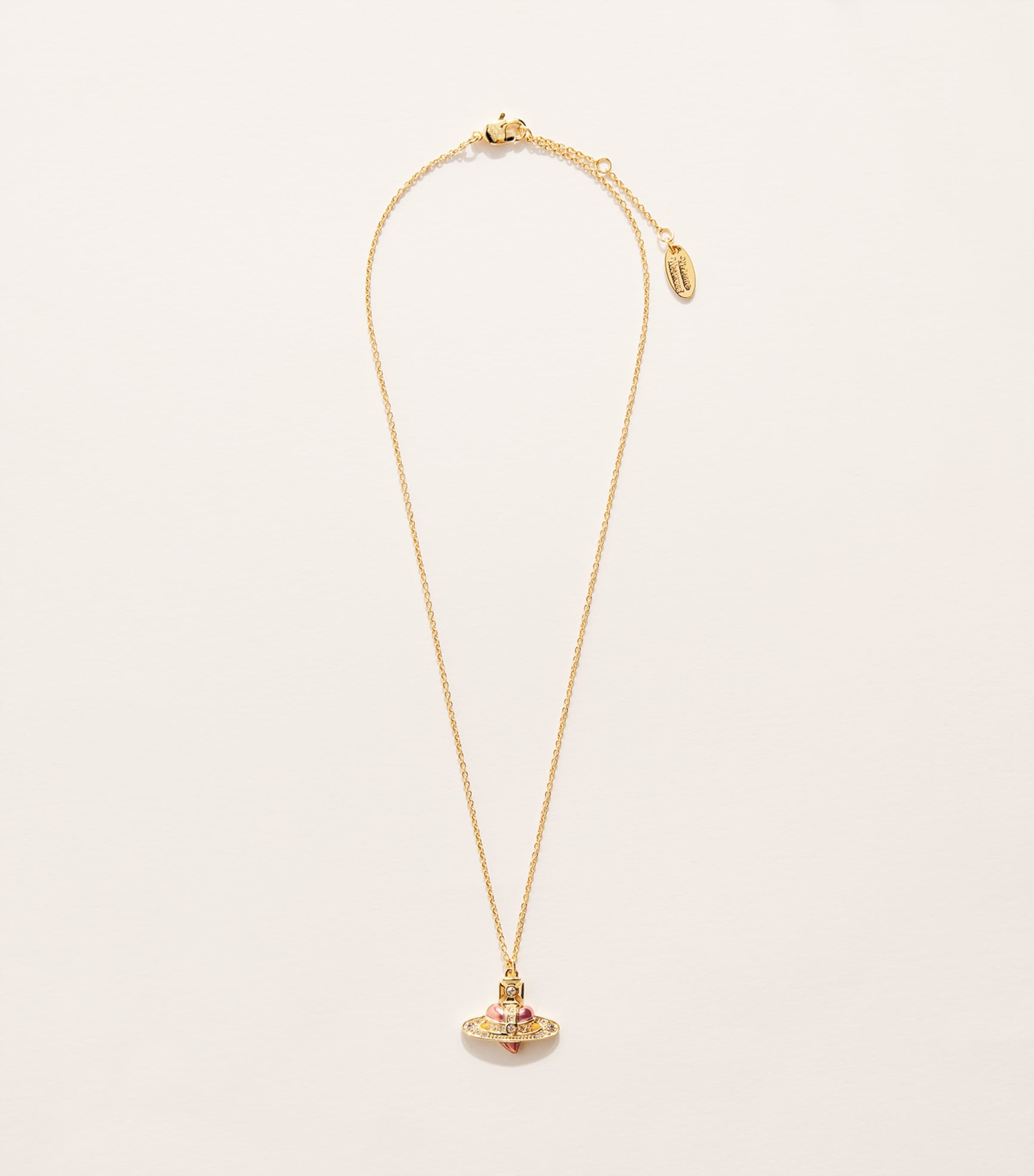 Vivienne Westwood Diamante Heart Necklace Gd Qtz Crs Image 3