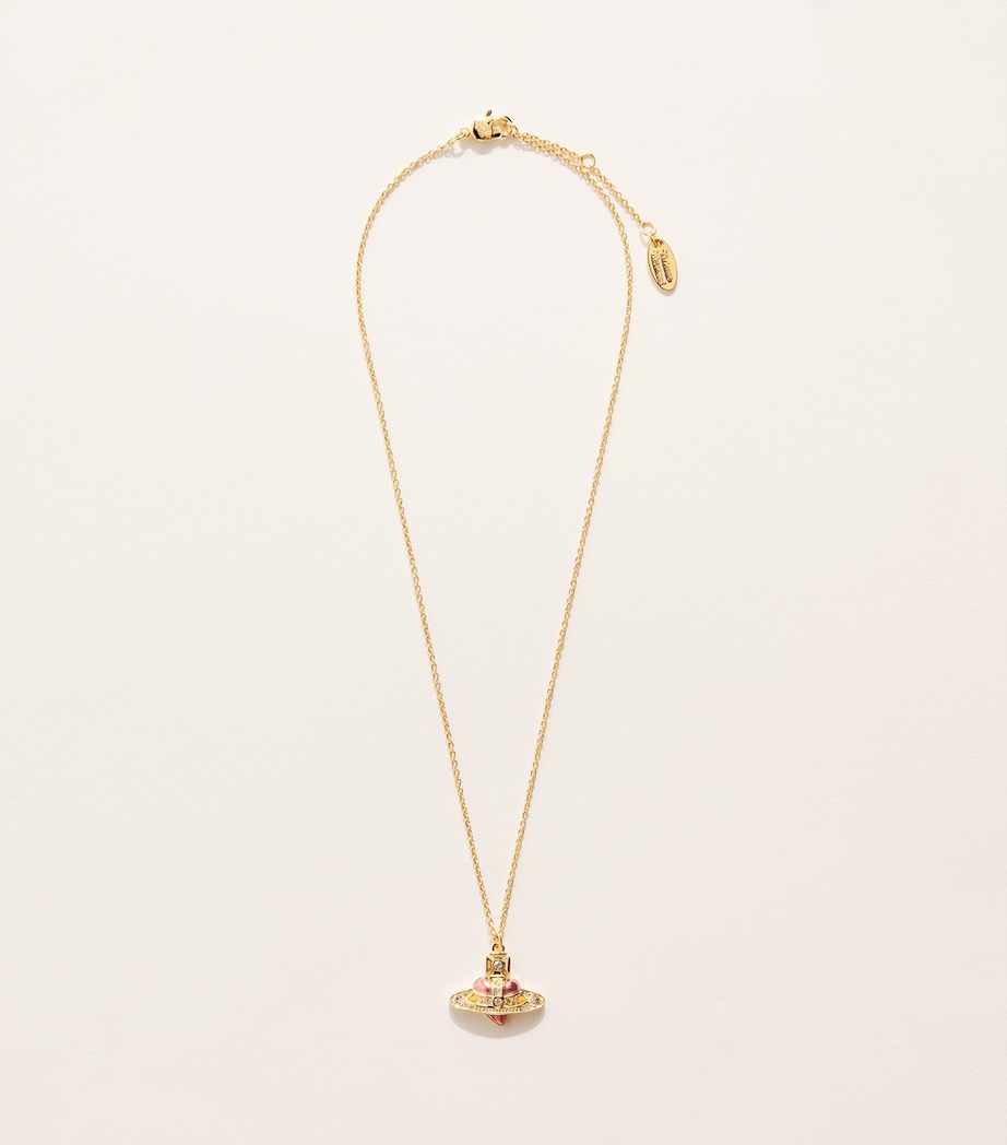 Vivienne Westwood Diamante Heart Necklace Gd Qtz Crs Image 3