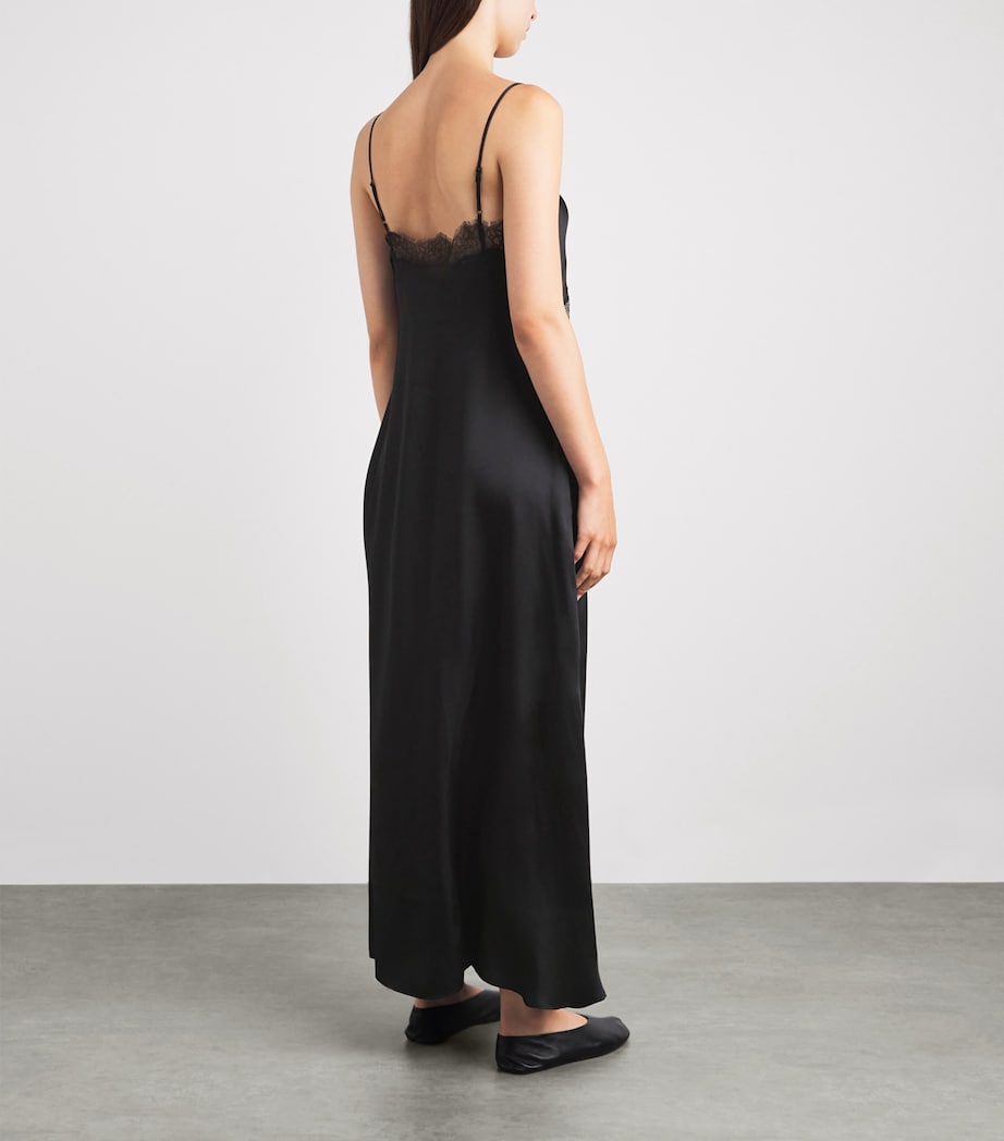 anine bing black silk dress Anine Bing Laurel Dress