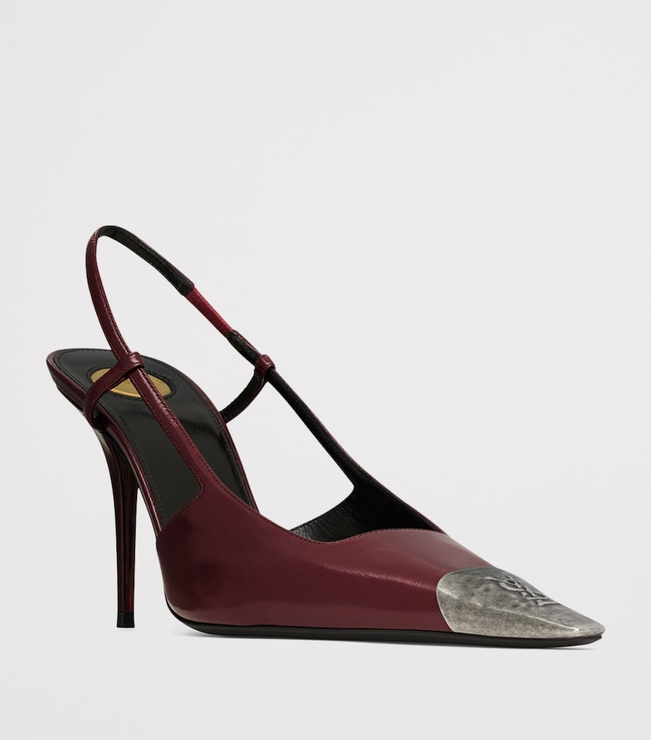 Saint Laurent Womens Leather Jeanne Slingback Pumps 90 Image 2
