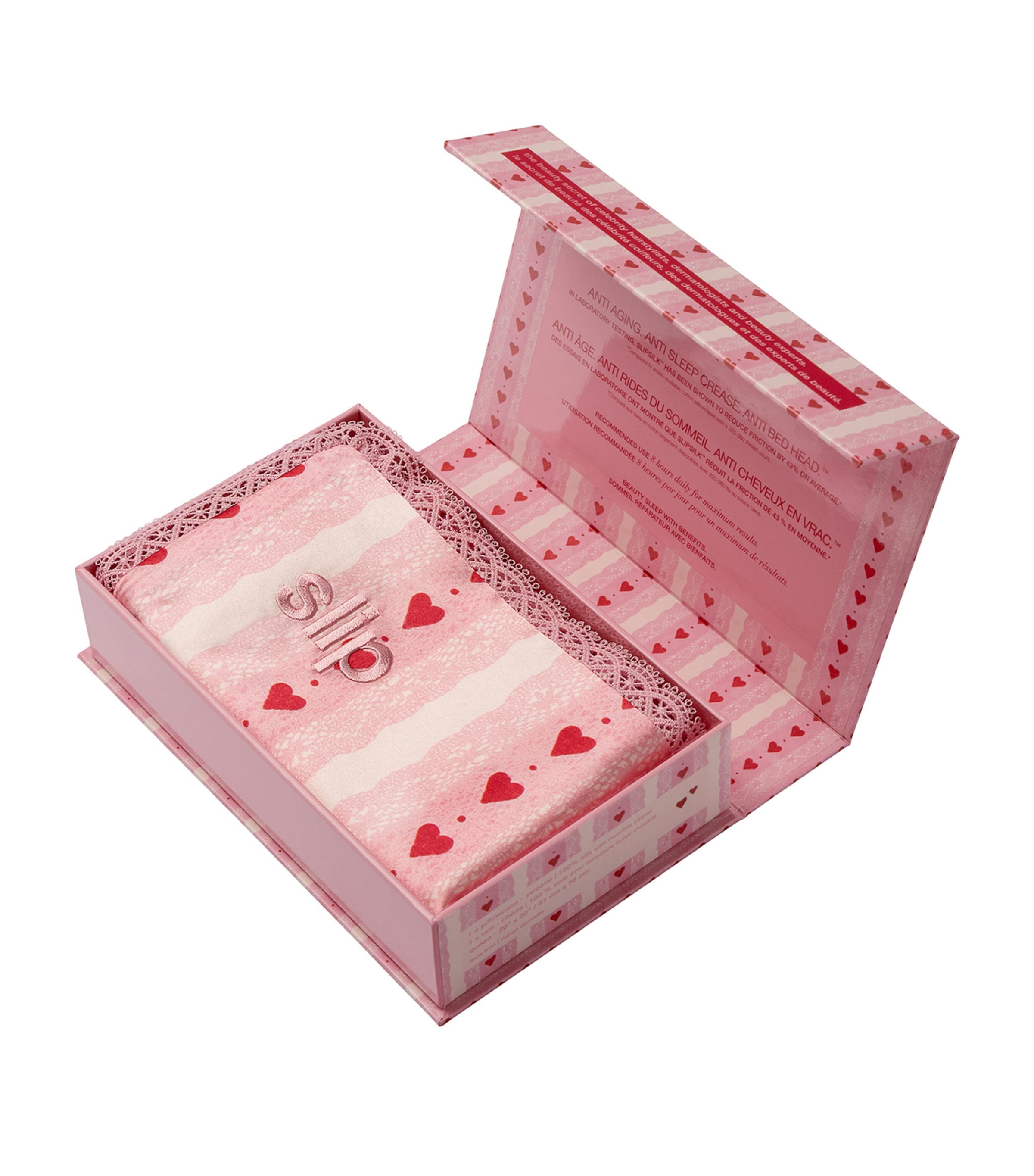 Lace-Trim Silk Sweetie Queen Pillowcase SWEETIE Image 3