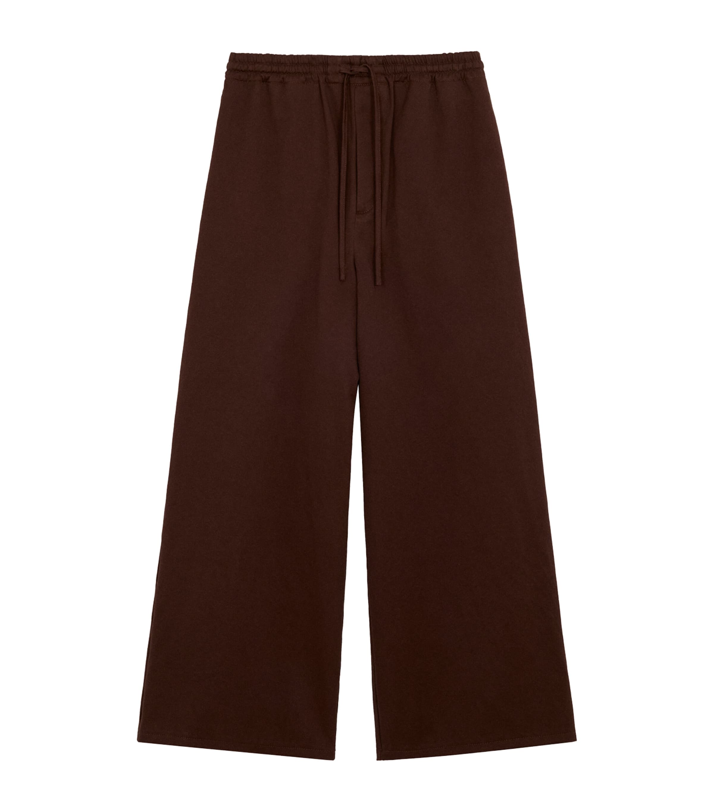 LOEWE Mens x Paula's Ibiza Cotton Satin Drawstring Trousers Chocolate Brown Image 1