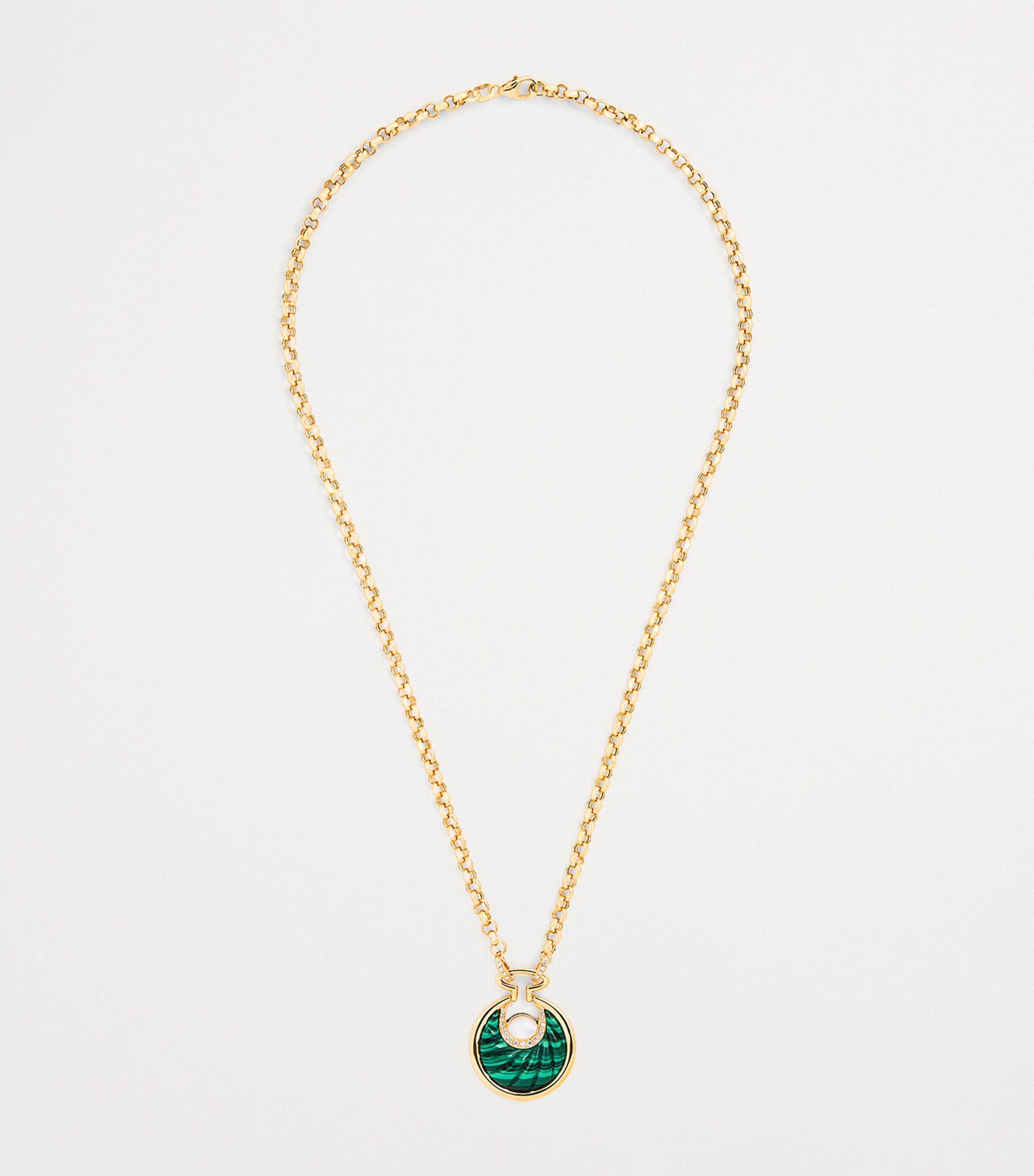 L'ATELIER NAWBAR Yellow Gold, Diamond and Malachite Circus Lot N*91 Necklace Yellow Gold Image 3