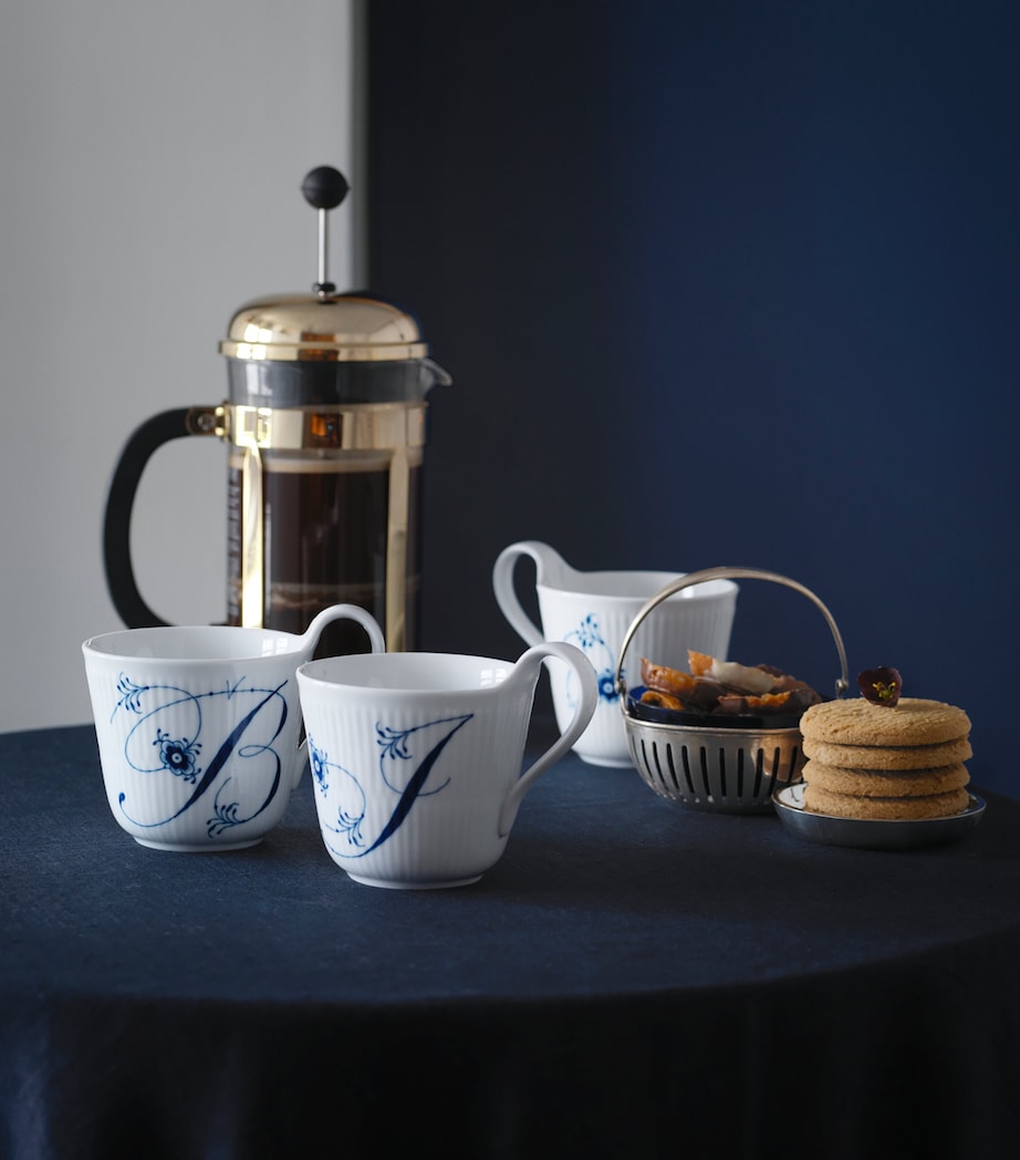 Porcelain Fluted Alphabet Mug BLUE Image 2