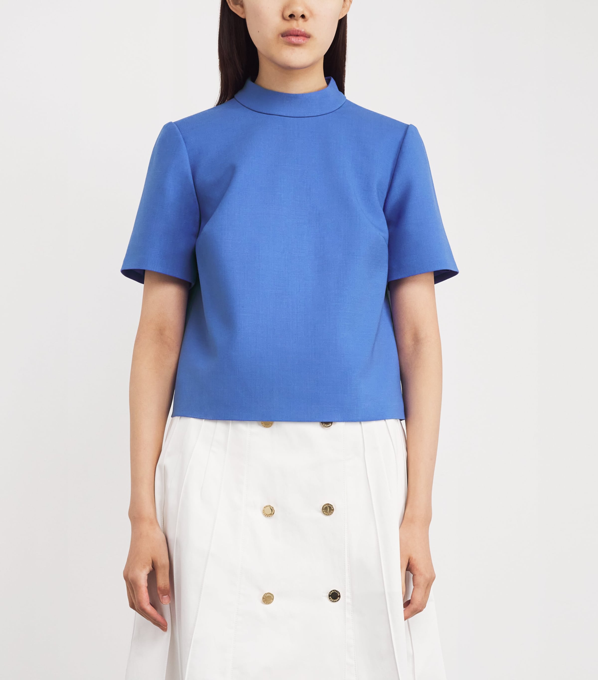 Wool-Blend Mock-Neck Top 474 BLUEBELL Image 3