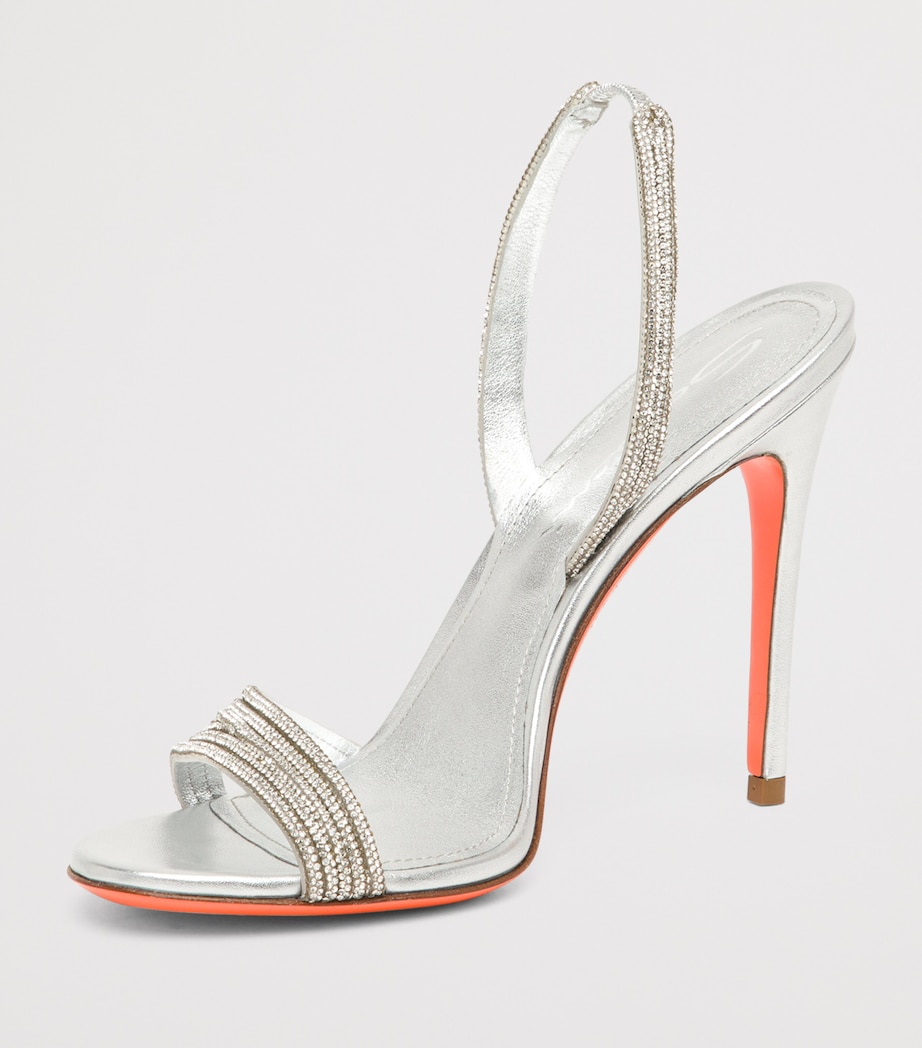 Leather Justine Slingback Heels 105 SILVER COM Image 4