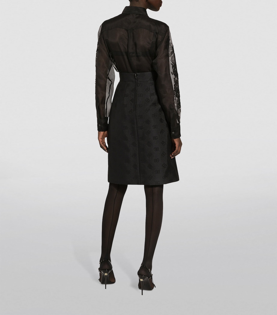 Silk-Blend Lace Shirt N0000-BLACK Image 5